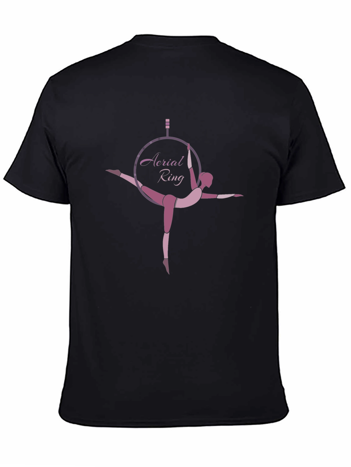 Aerial Ring Black T-Shirt for Gymnastics Enthusiasts