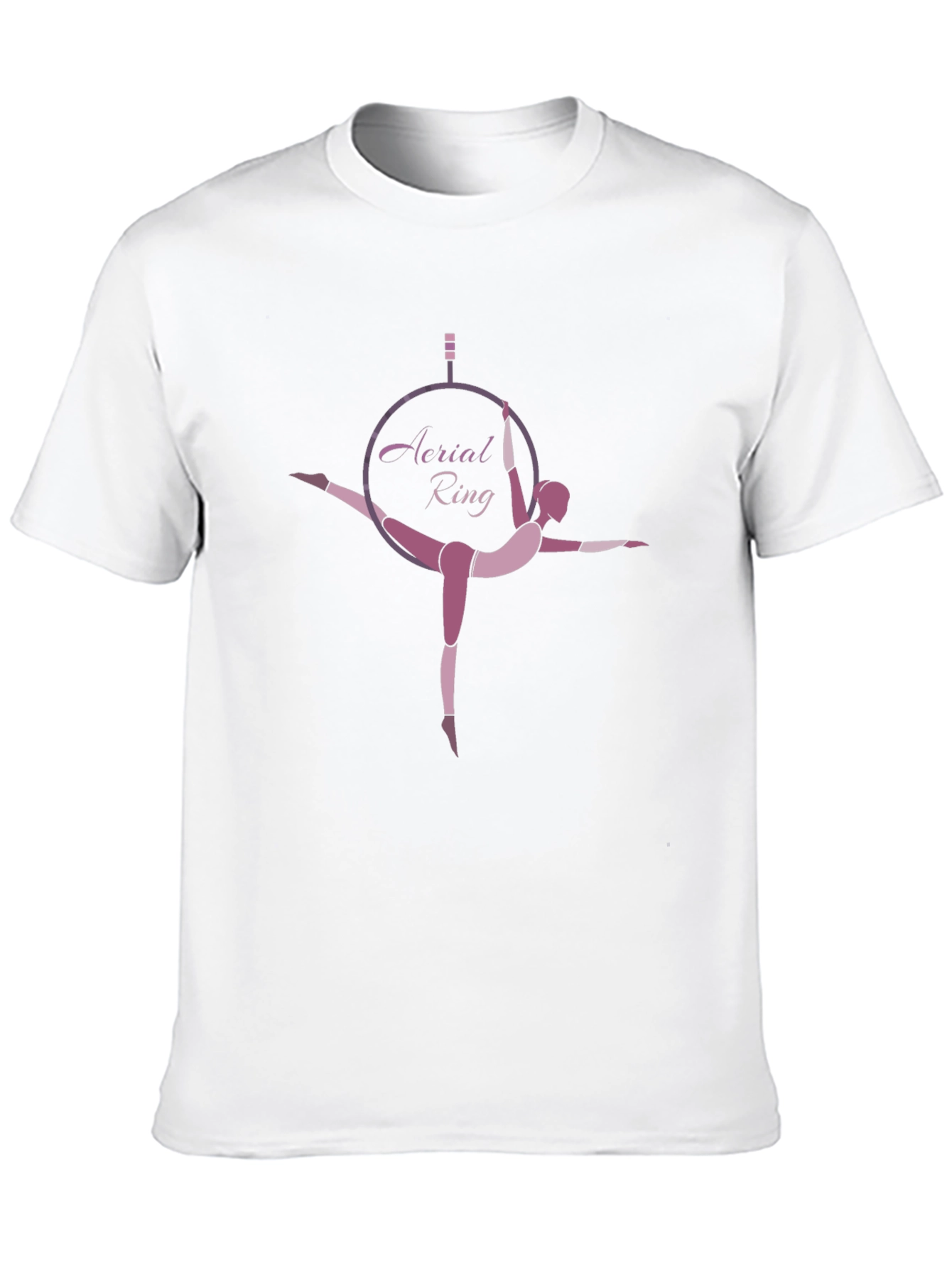 Aerial Ring Black T-Shirt for Gymnastics Enthusiasts