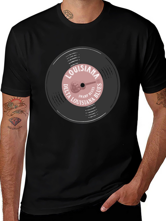 Louisiana Delta Blues Record Graphic T-Shirt