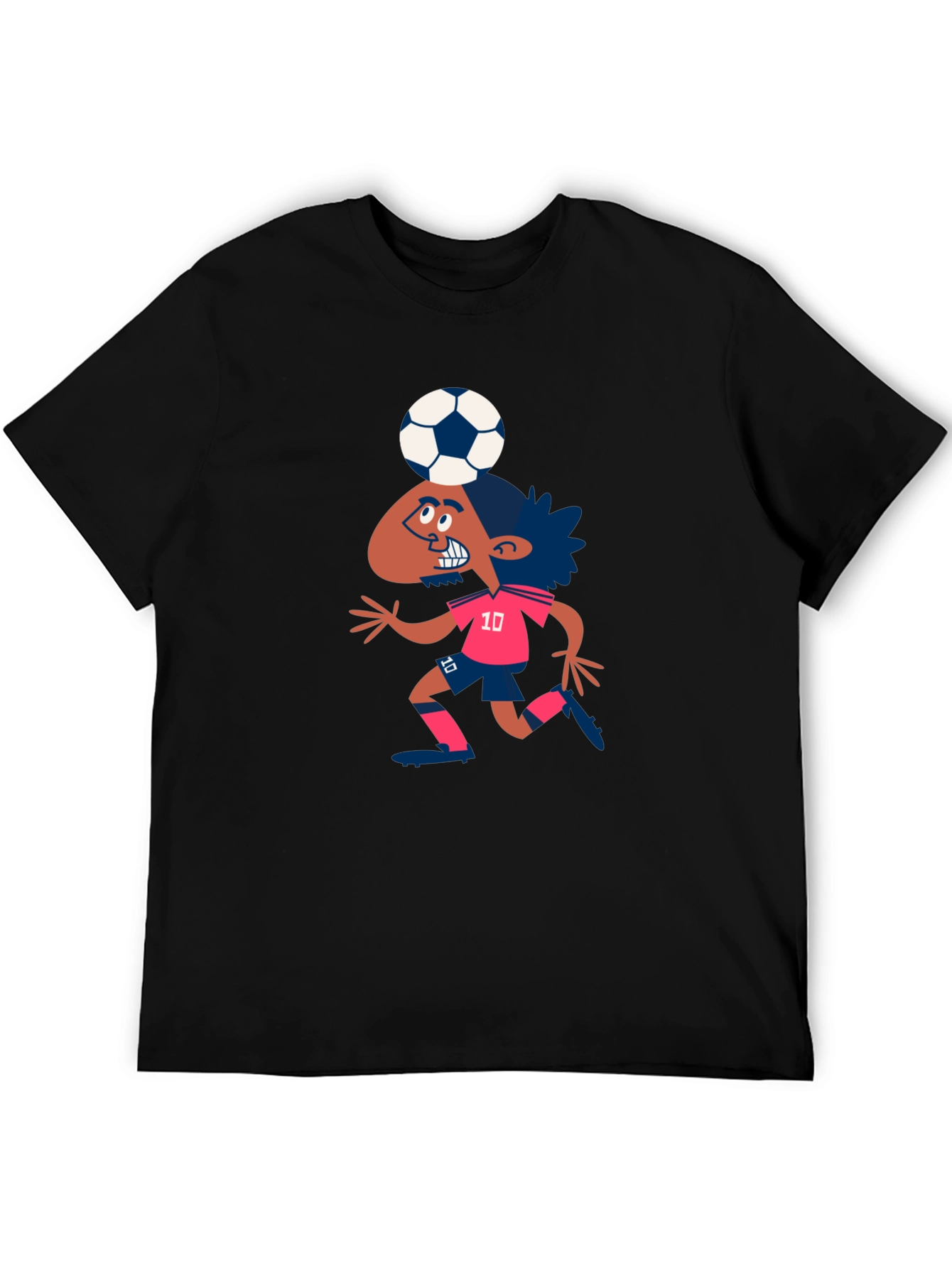 Cartoon Soccer Player Graphic T-Shirt