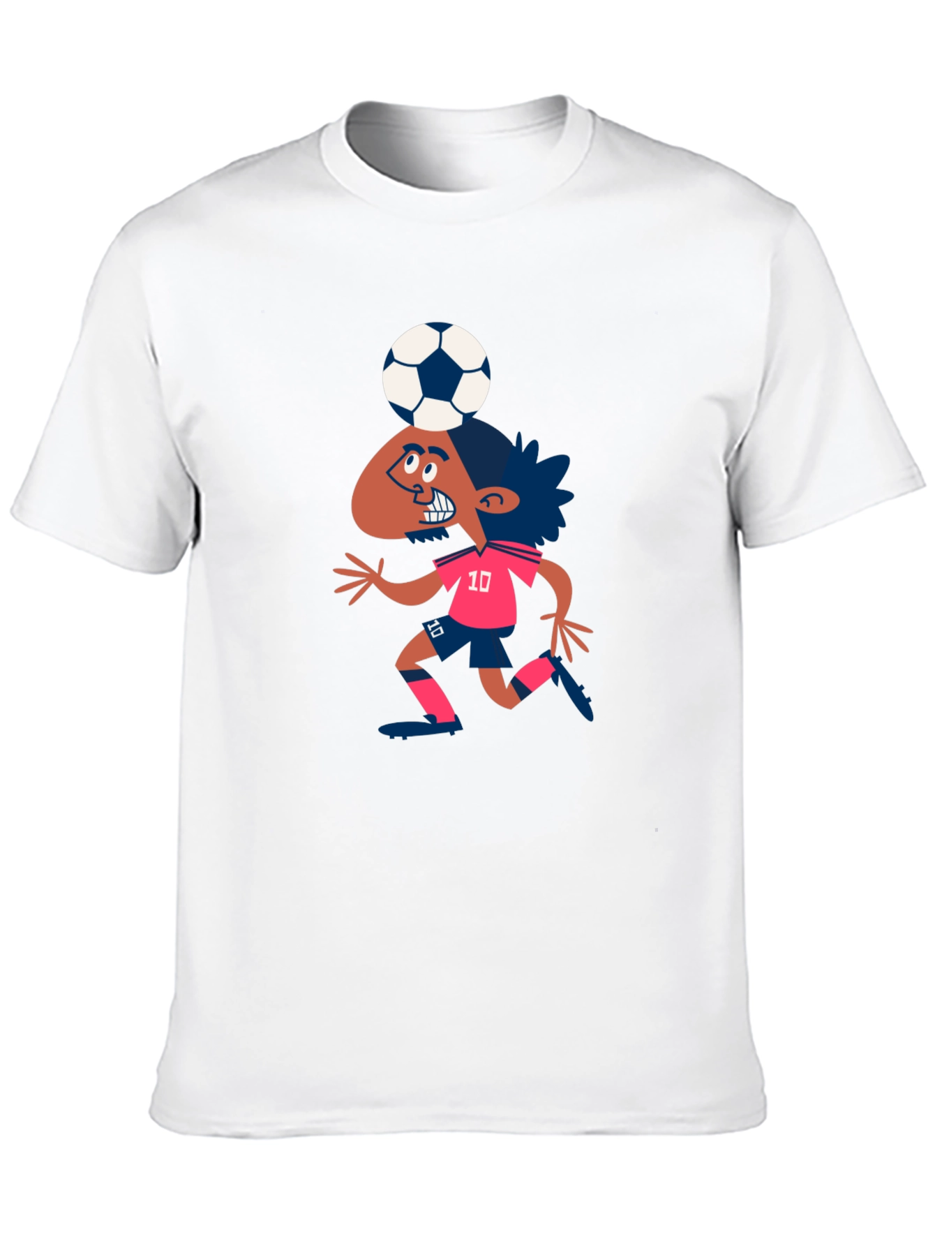 Cartoon Soccer Player Graphic T-Shirt
