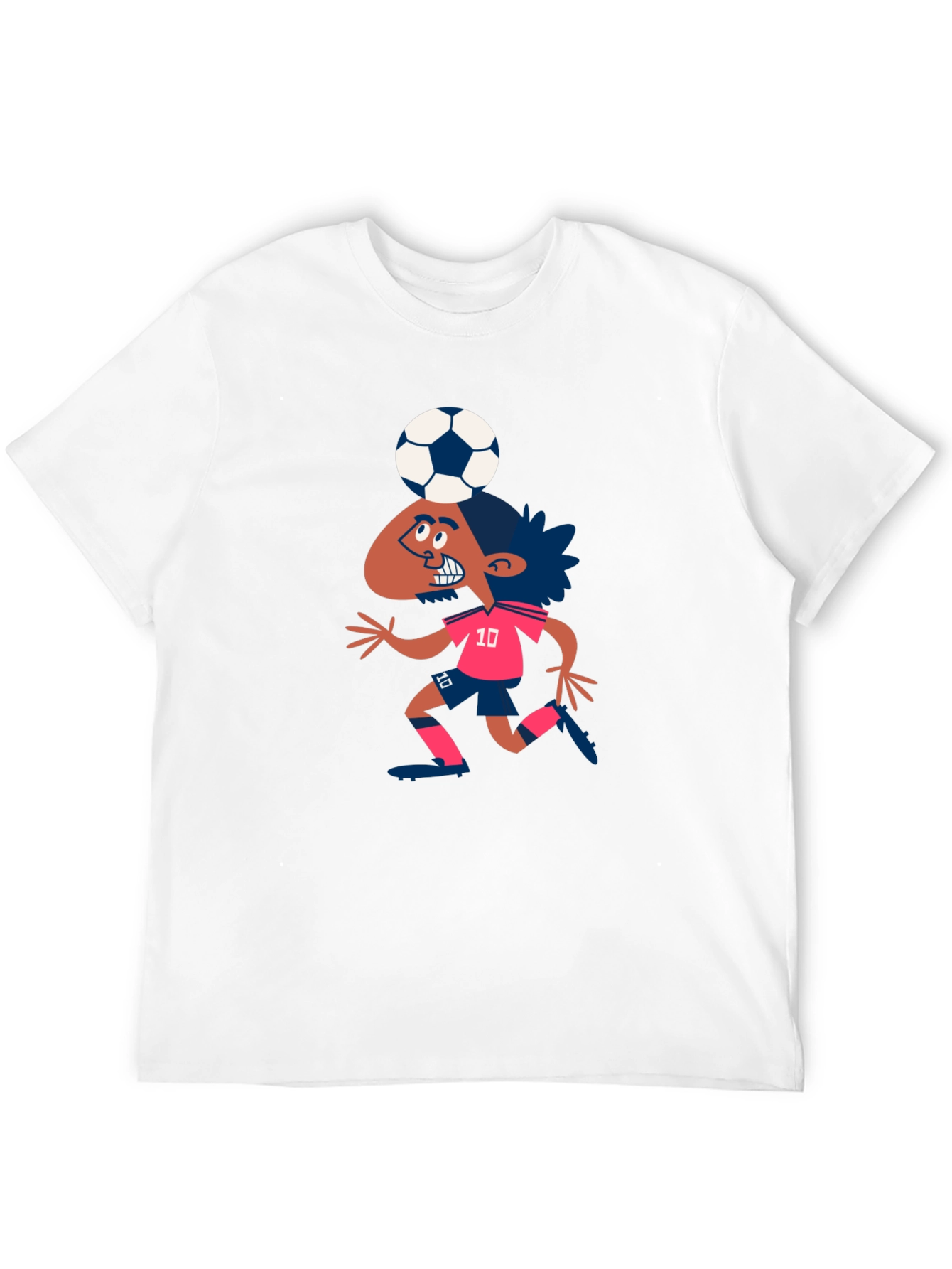 Cartoon Soccer Player Graphic T-Shirt