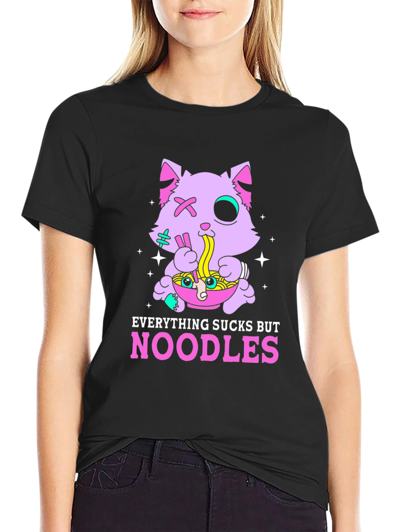 Noodles Cat Graphic T-Shirt