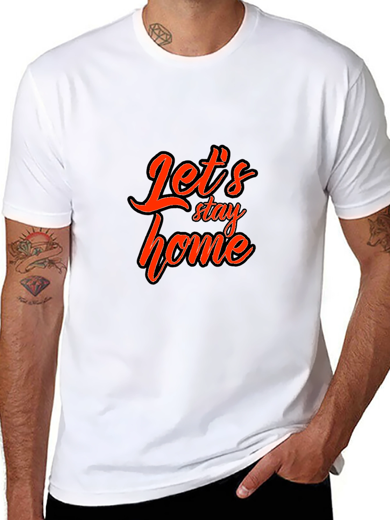 Stay Home Graphic Tee - Black T-Shirt
