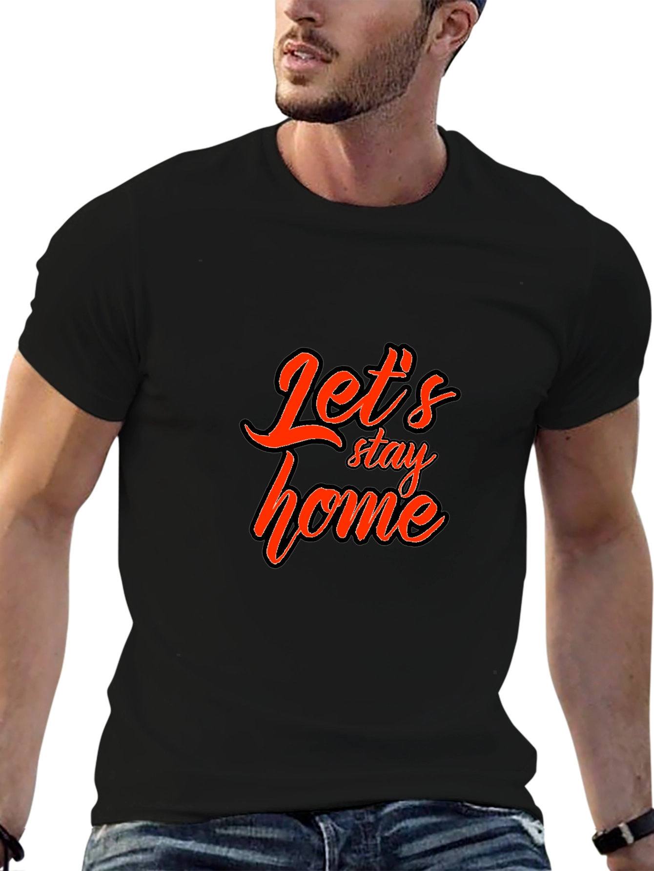 Stay Home Graphic Tee - Black T-Shirt