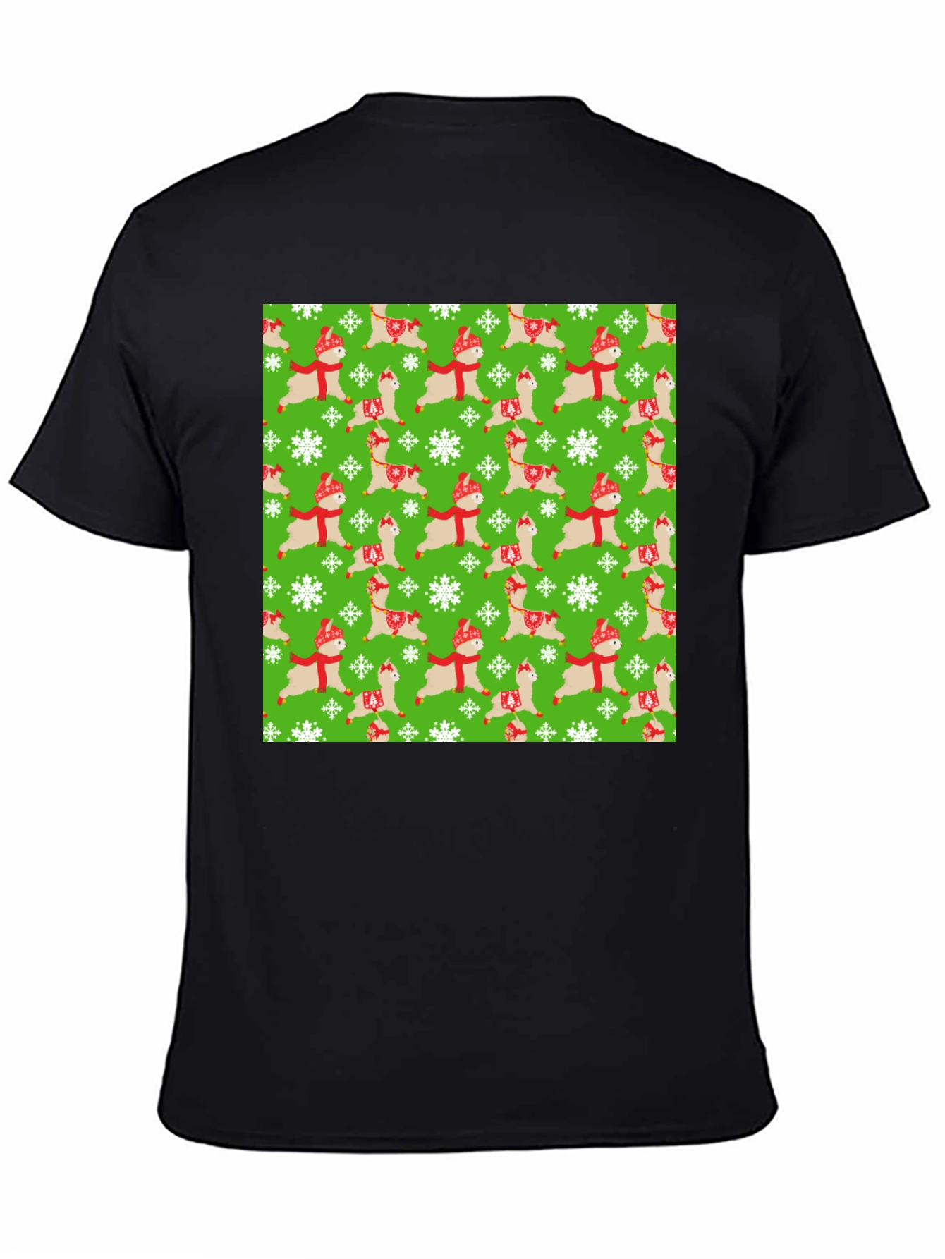 Festive Llama Christmas Pattern T-Shirt