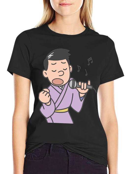Singing Man Graphic Tee - Black Cotton T-Shirt