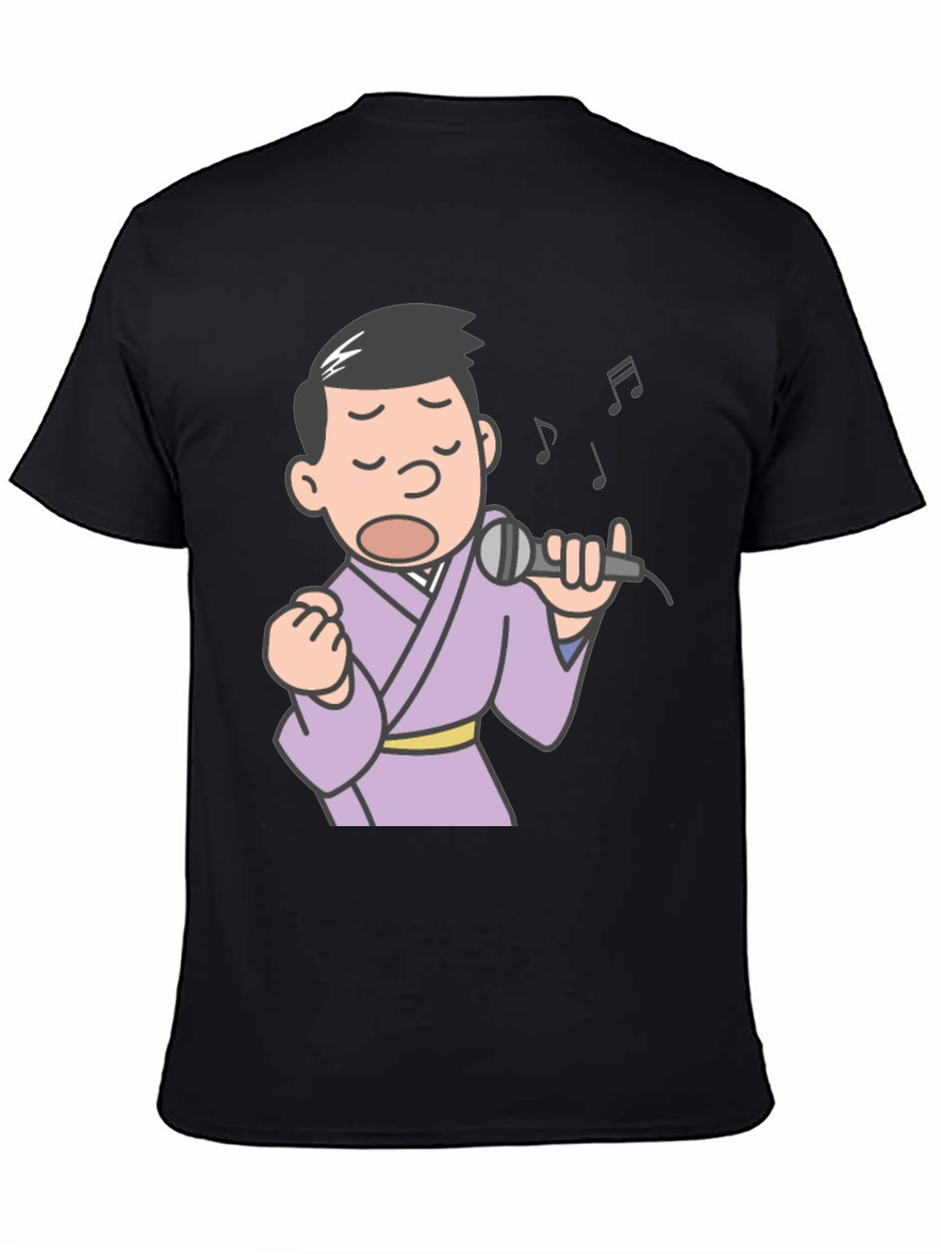 Singing Man Graphic Tee - Black Cotton T-Shirt