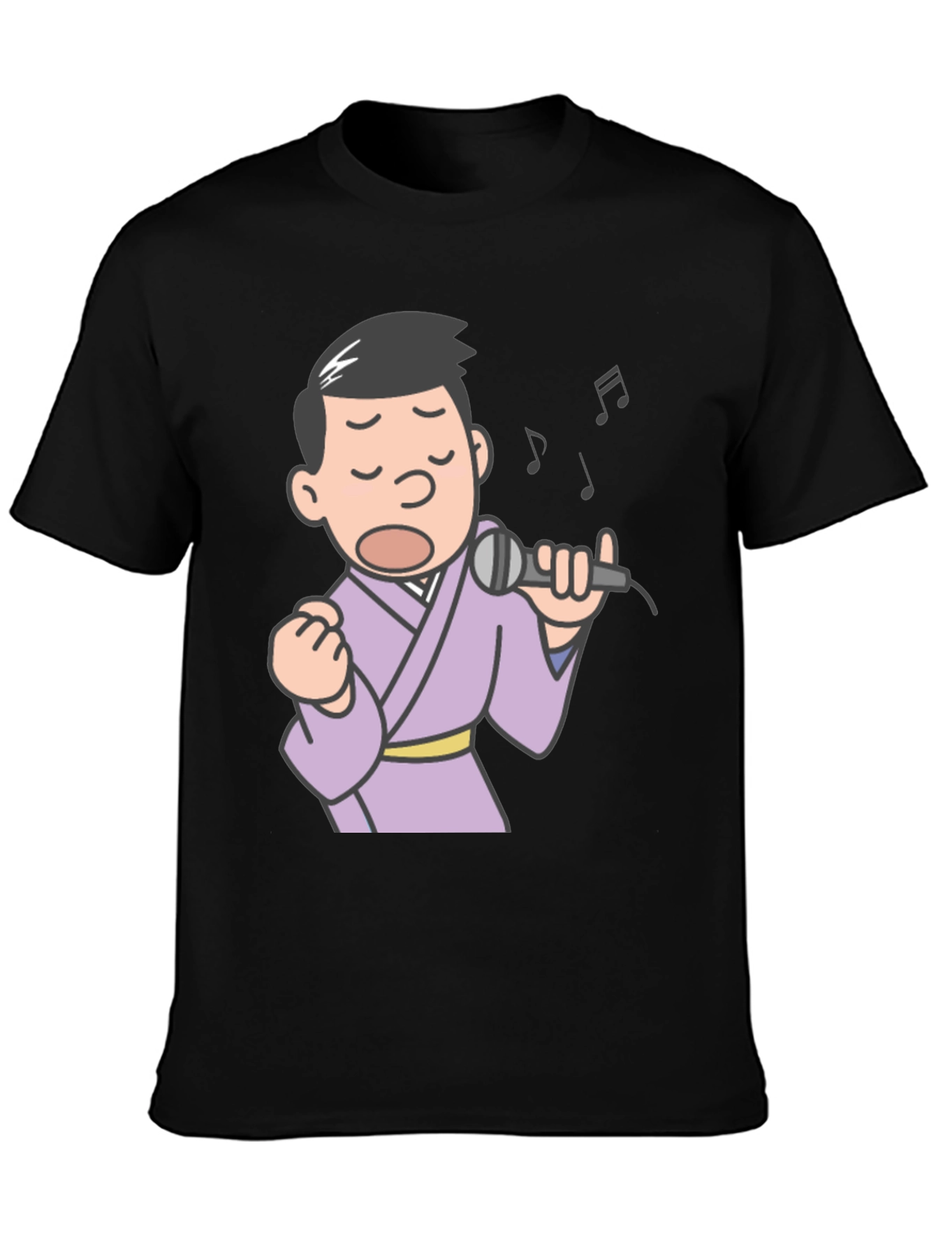 Singing Man Graphic Tee - Black Cotton T-Shirt