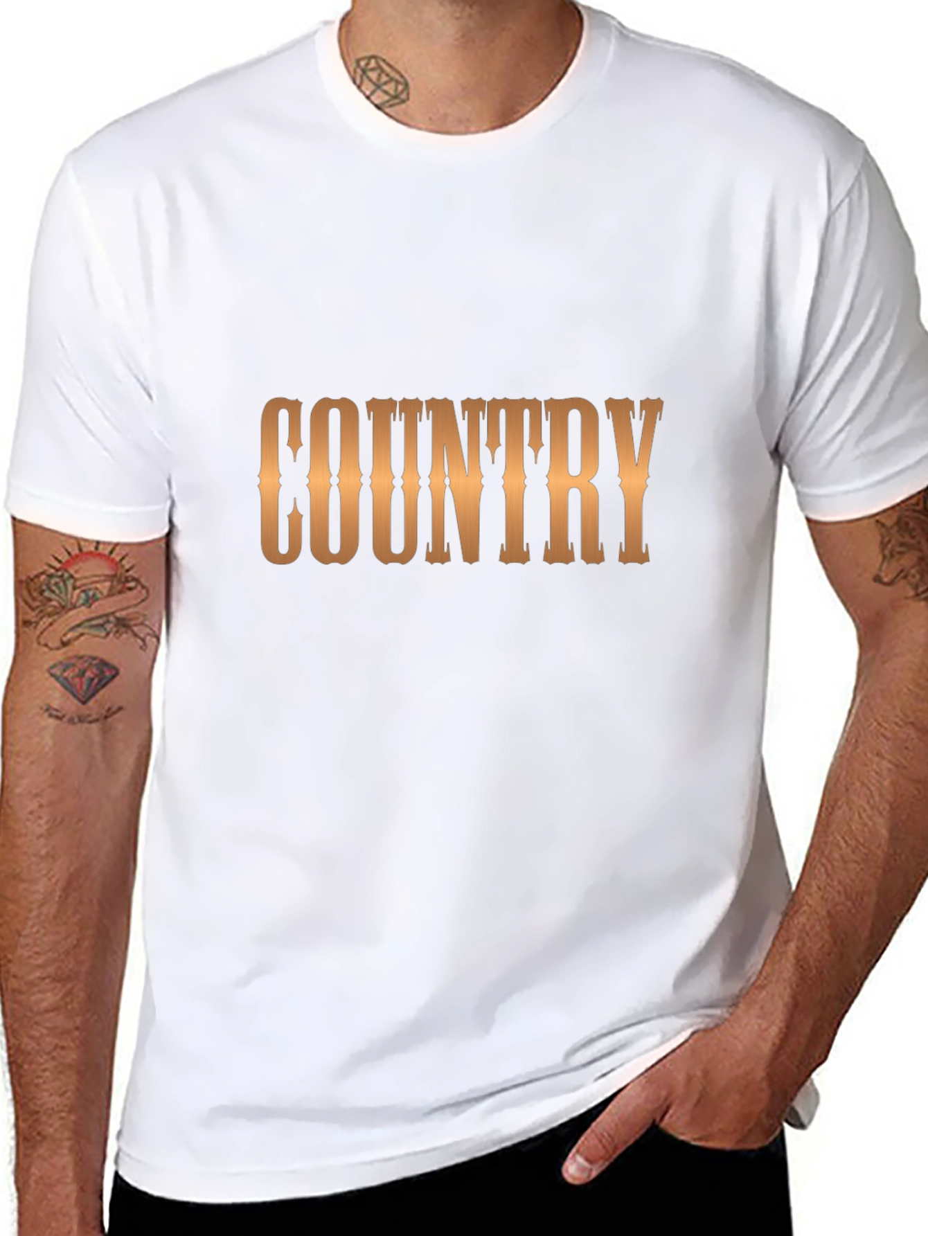 Country Style Black T-Shirt