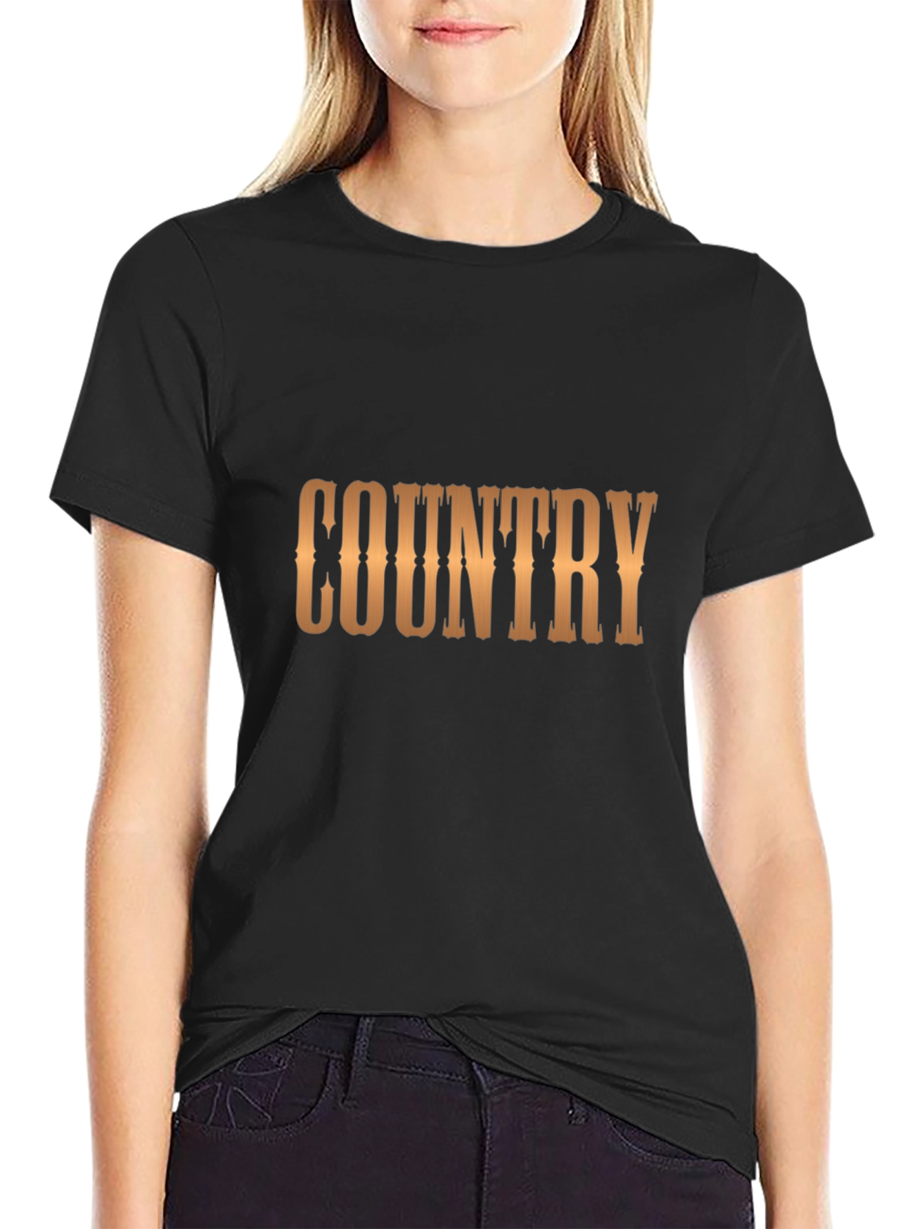 Country Style Black T-Shirt