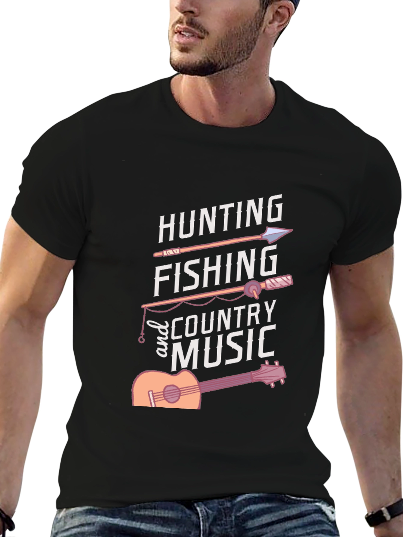 Hunting Fishing Country Music Graphic Tee