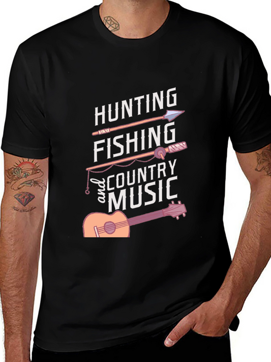 Hunting Fishing Country Music Graphic Tee