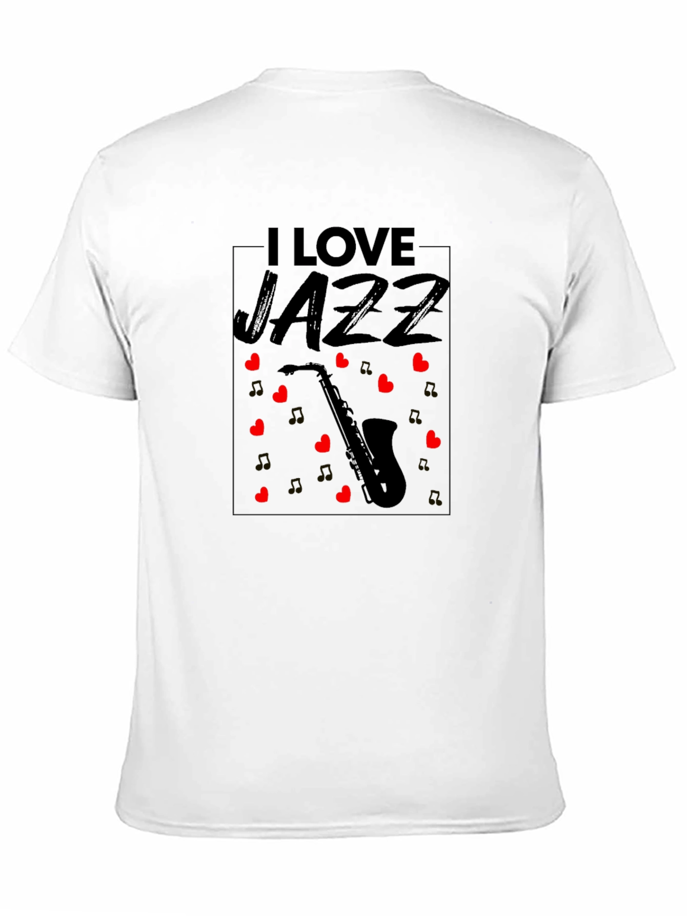 I Love Jazz Saxophone Black T-Shirt