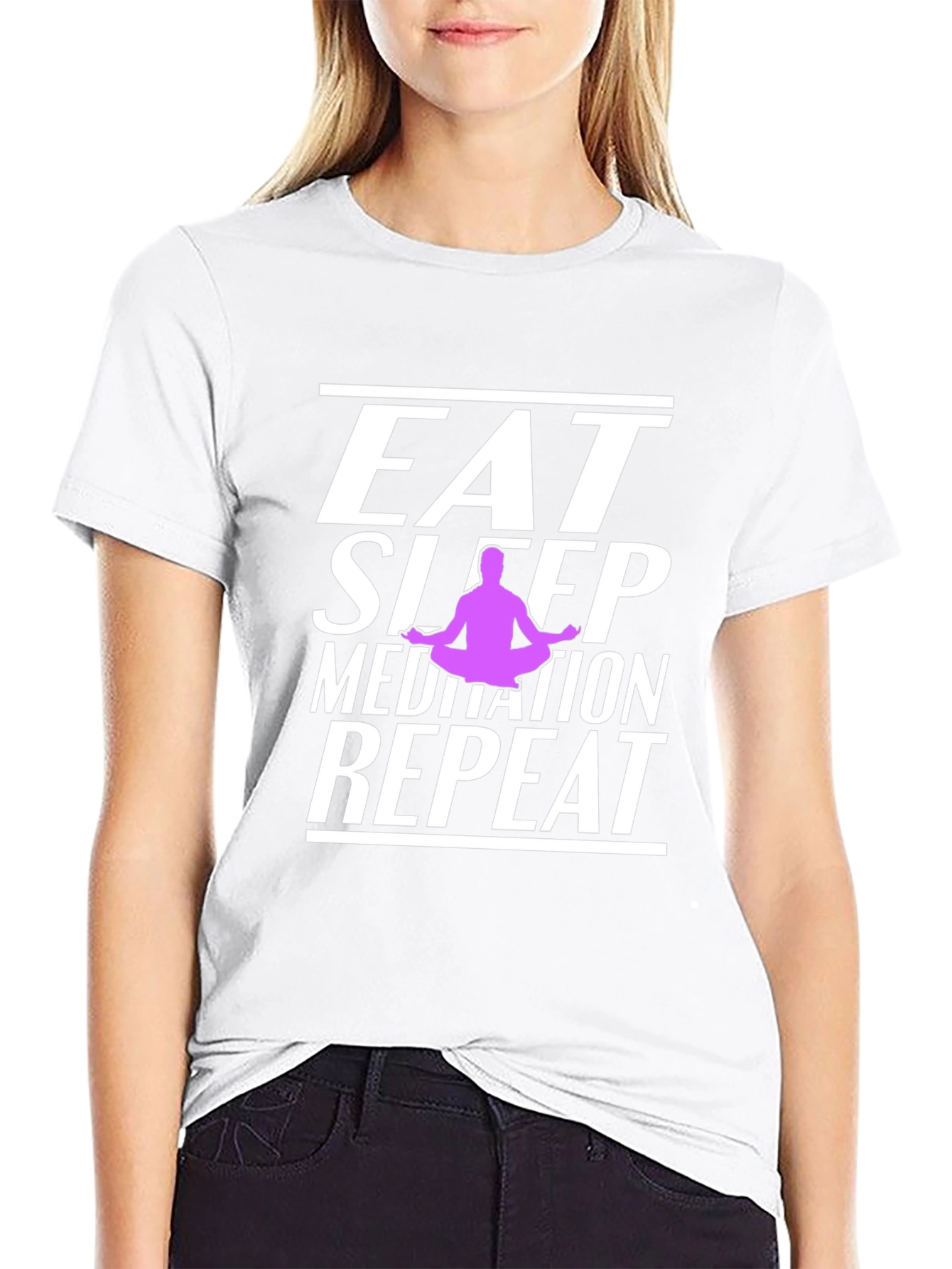Eat Sleep Meditate Repeat Graphic T-Shirt