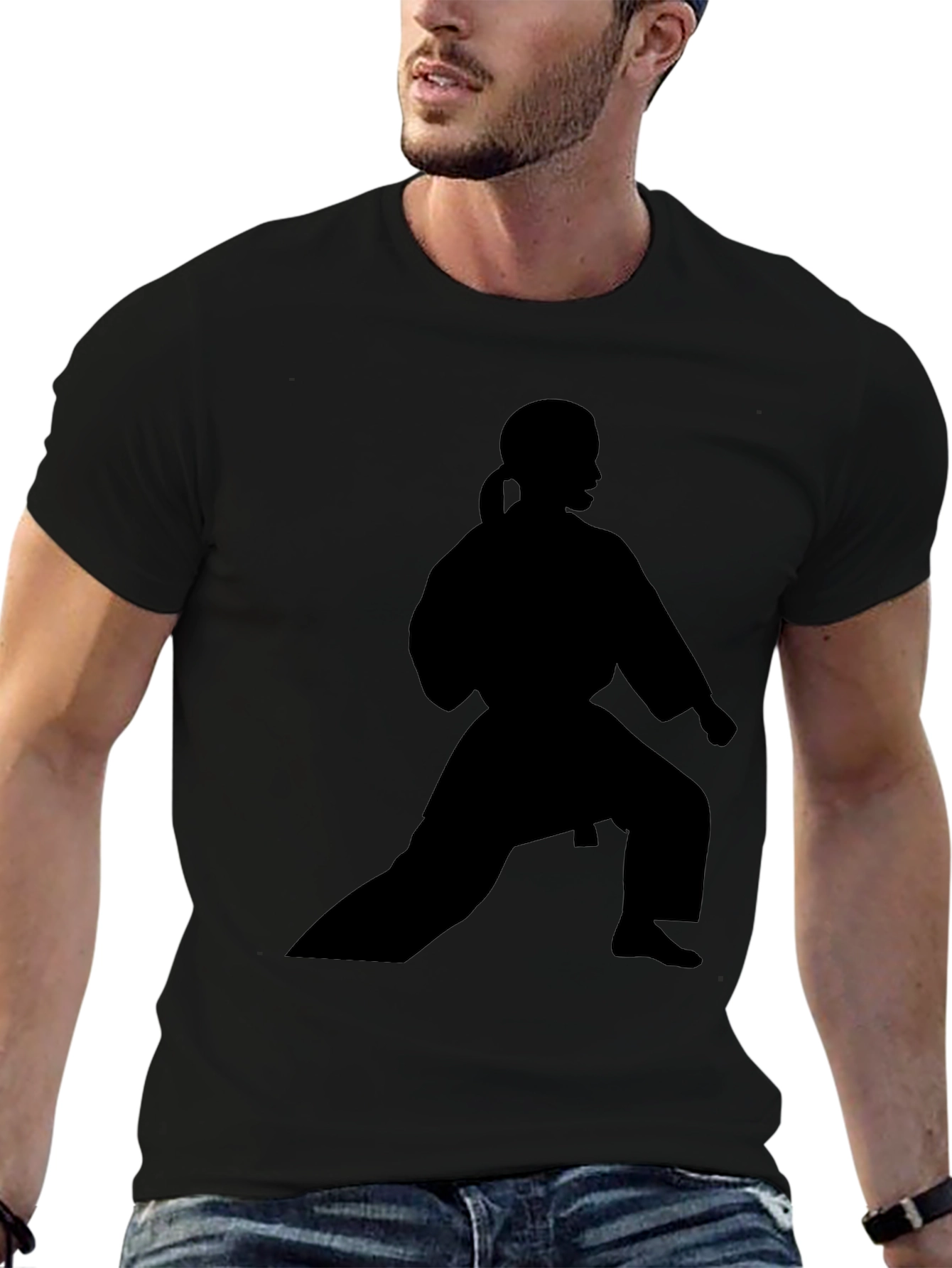 Karate Silhouette Black T-Shirt