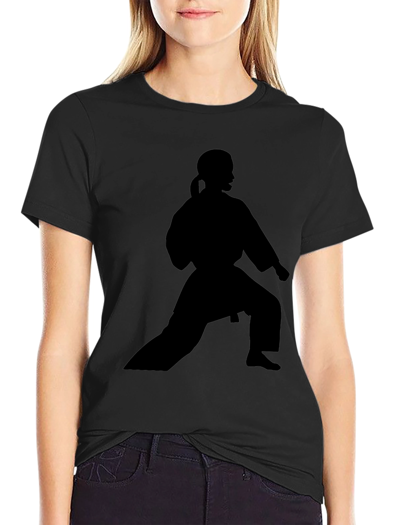 Karate Silhouette Black T-Shirt