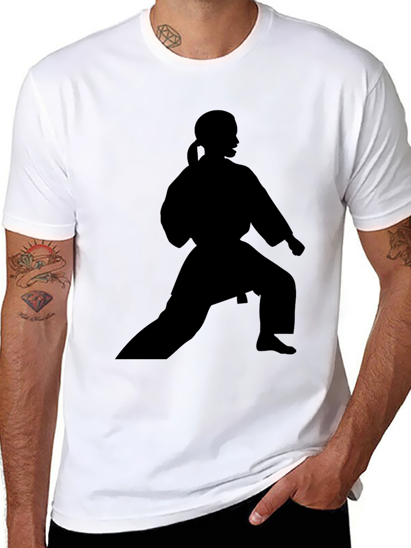 Karate Silhouette Black T-Shirt