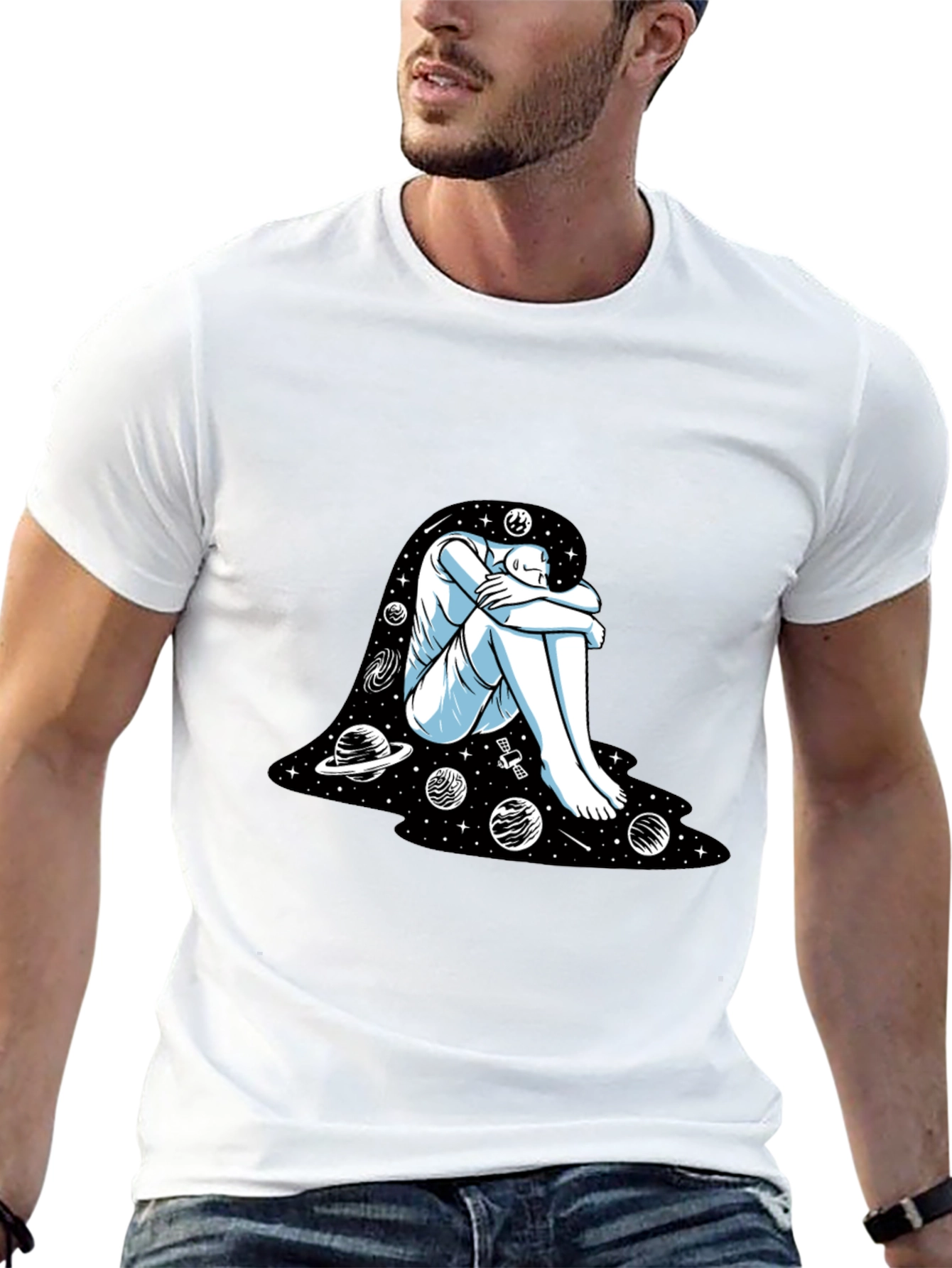 Cosmic Dreamer Graphic Tee - Black
