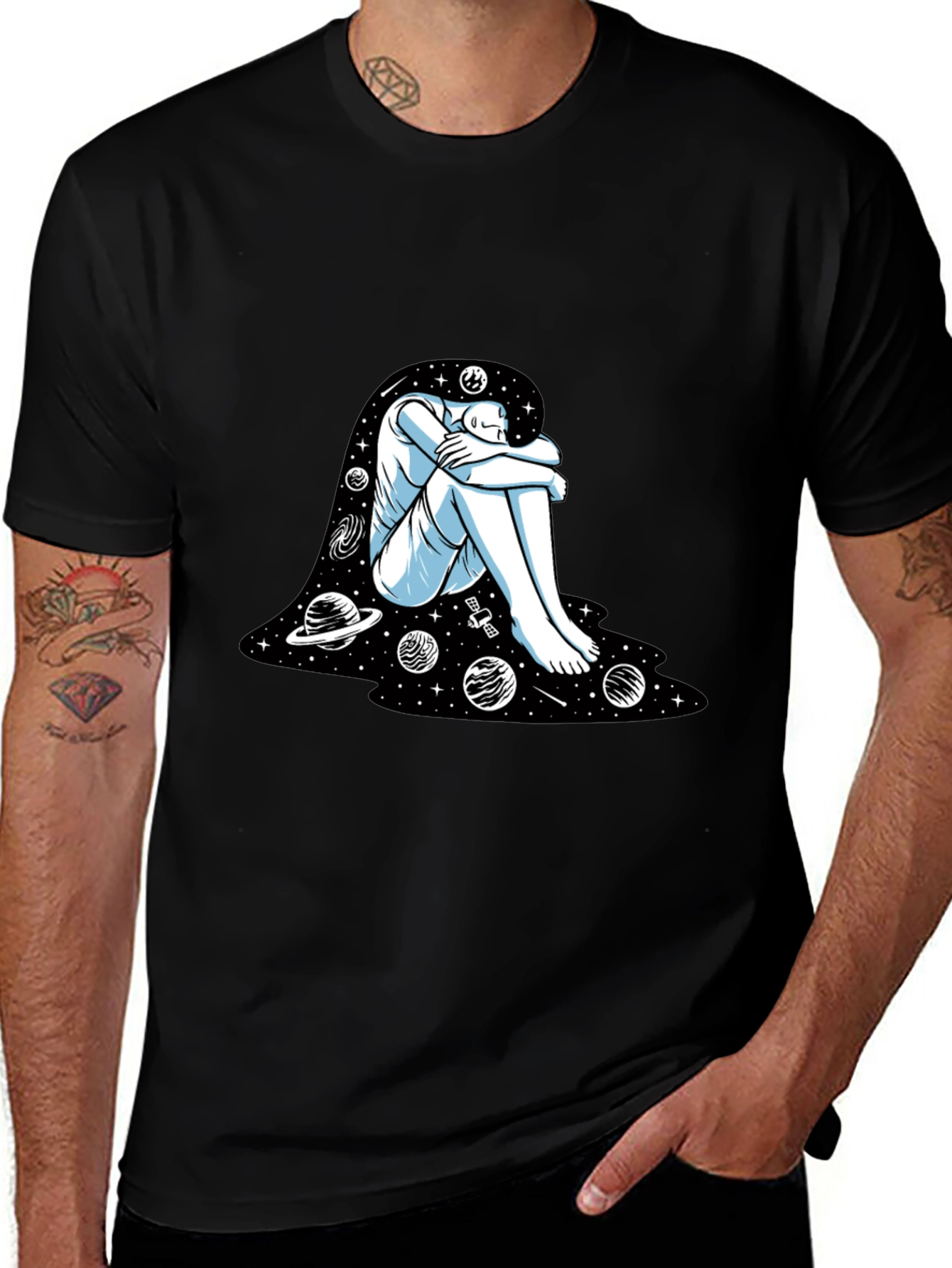Cosmic Dreamer Graphic Tee - Black