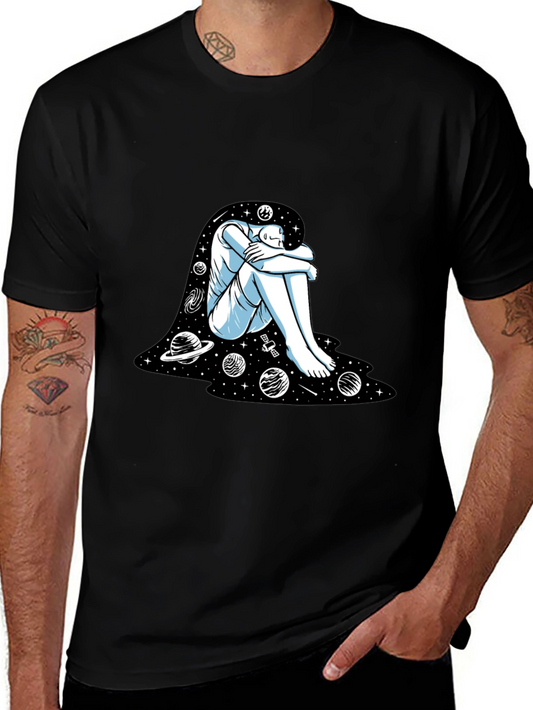 Cosmic Dreamer Graphic Tee - Black