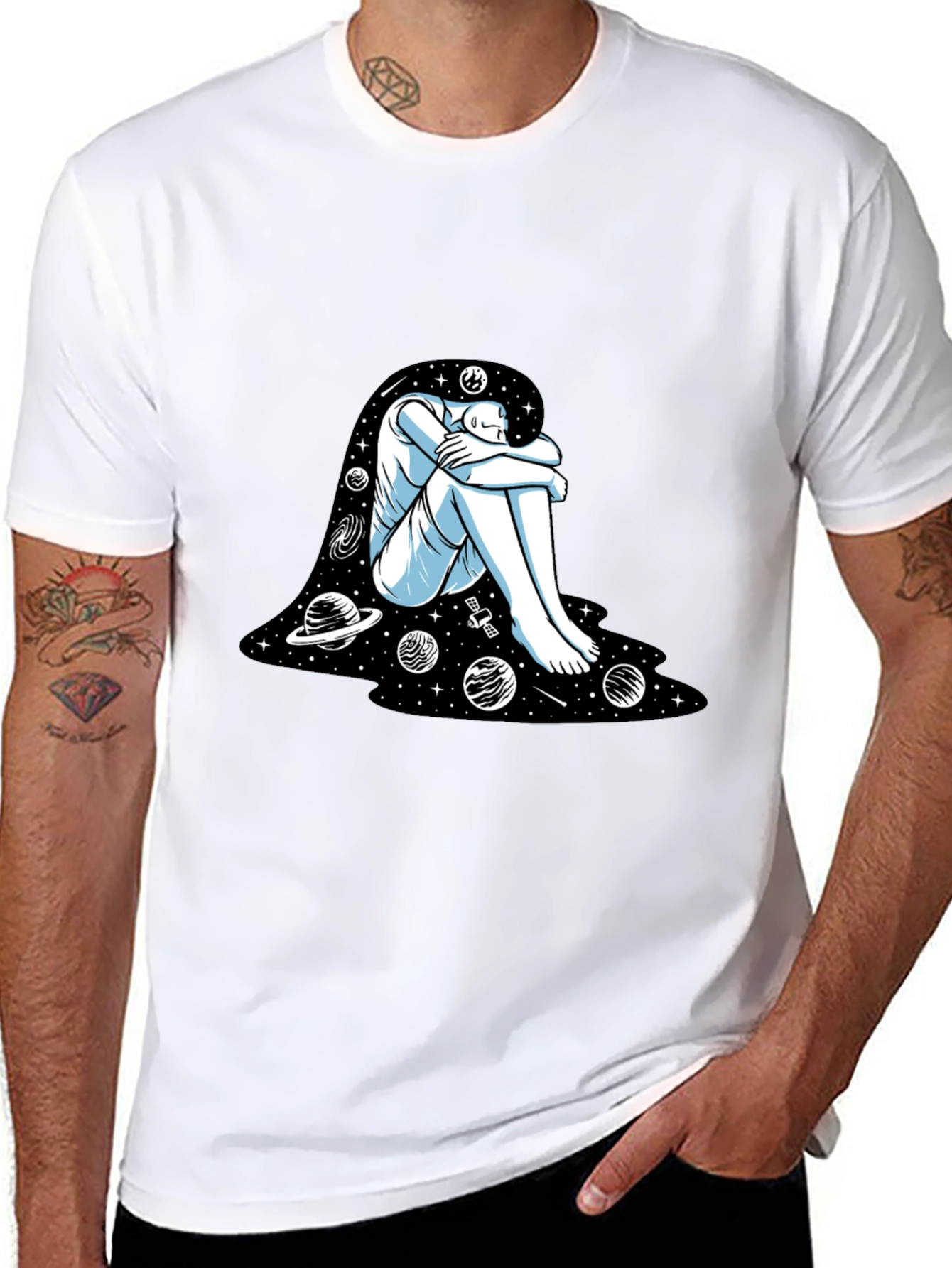 Cosmic Dreamer Graphic Tee - Black