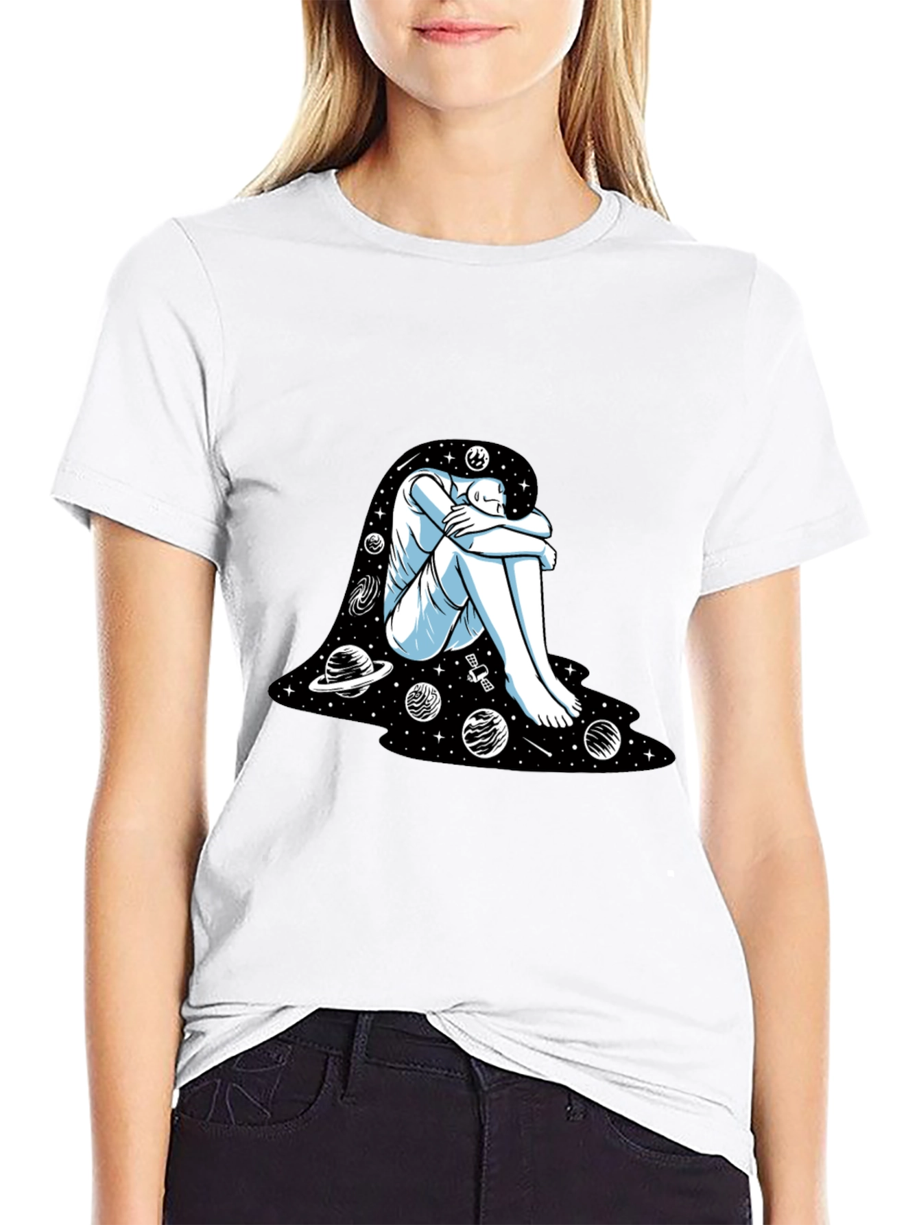 Cosmic Dreamer Graphic Tee - Black