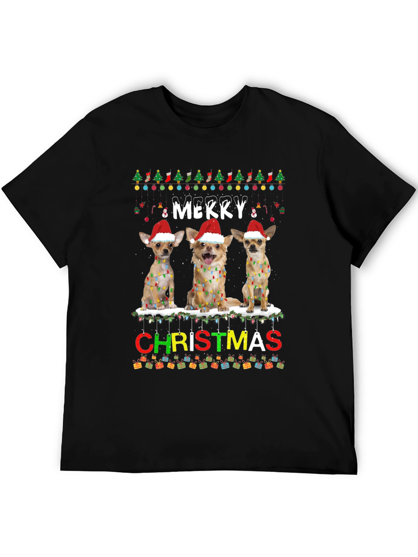 Merry Christmas Chihuahua Dog T-Shirt