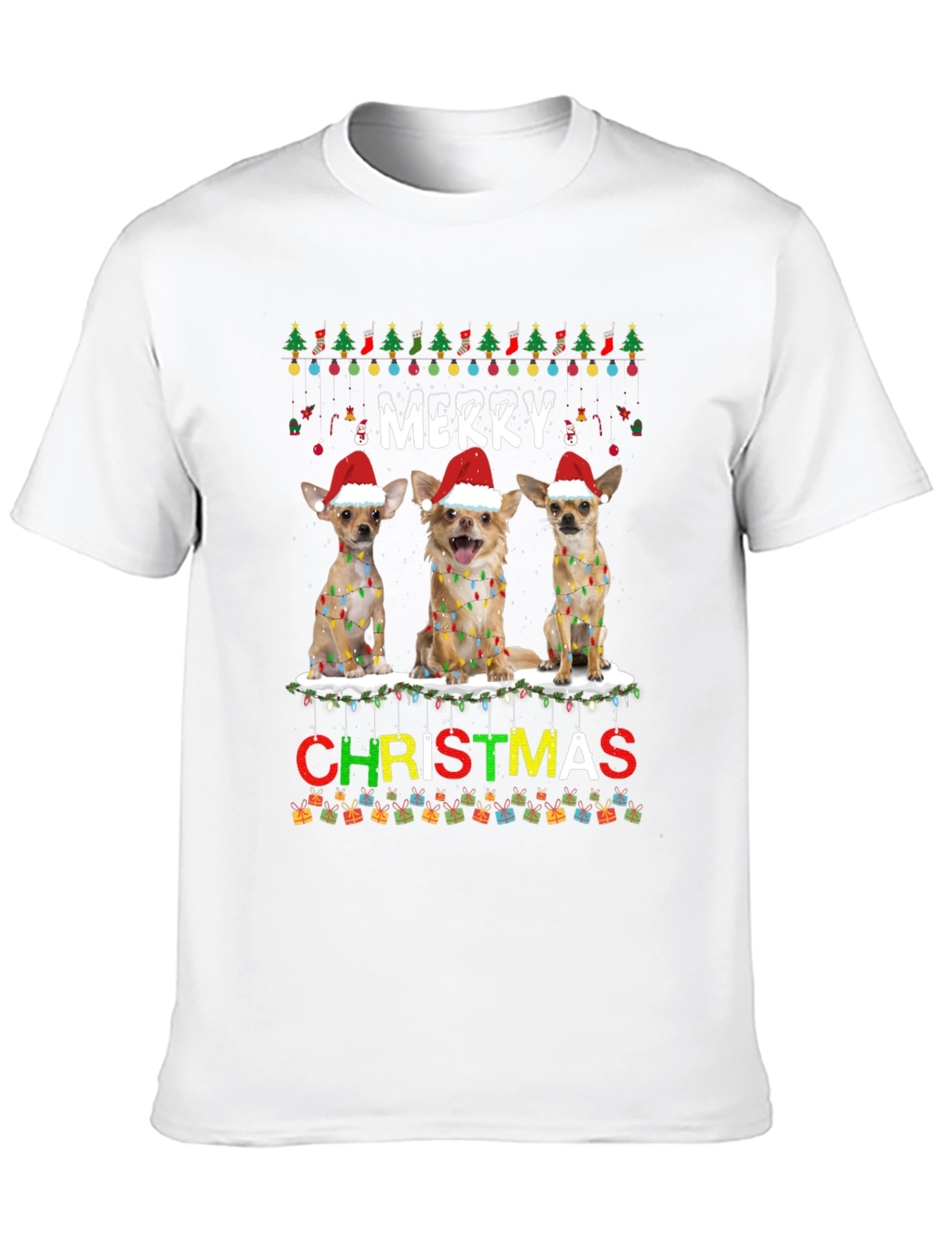 Merry Christmas Chihuahua Dog T-Shirt