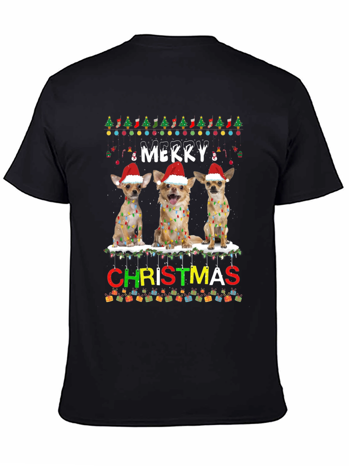 Merry Christmas Chihuahua Dog T-Shirt