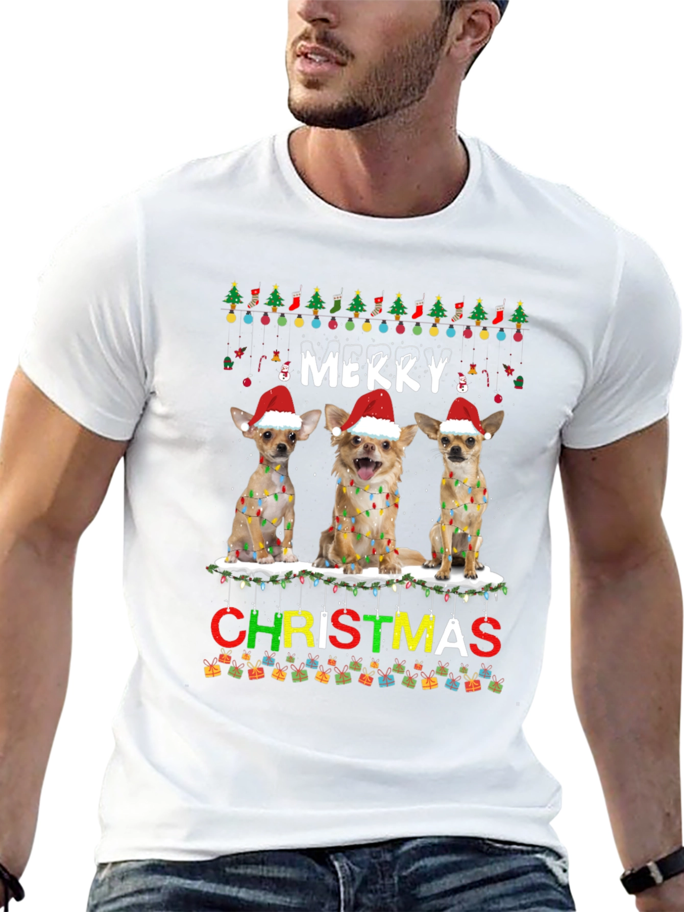 Merry Christmas Chihuahua Dog T-Shirt