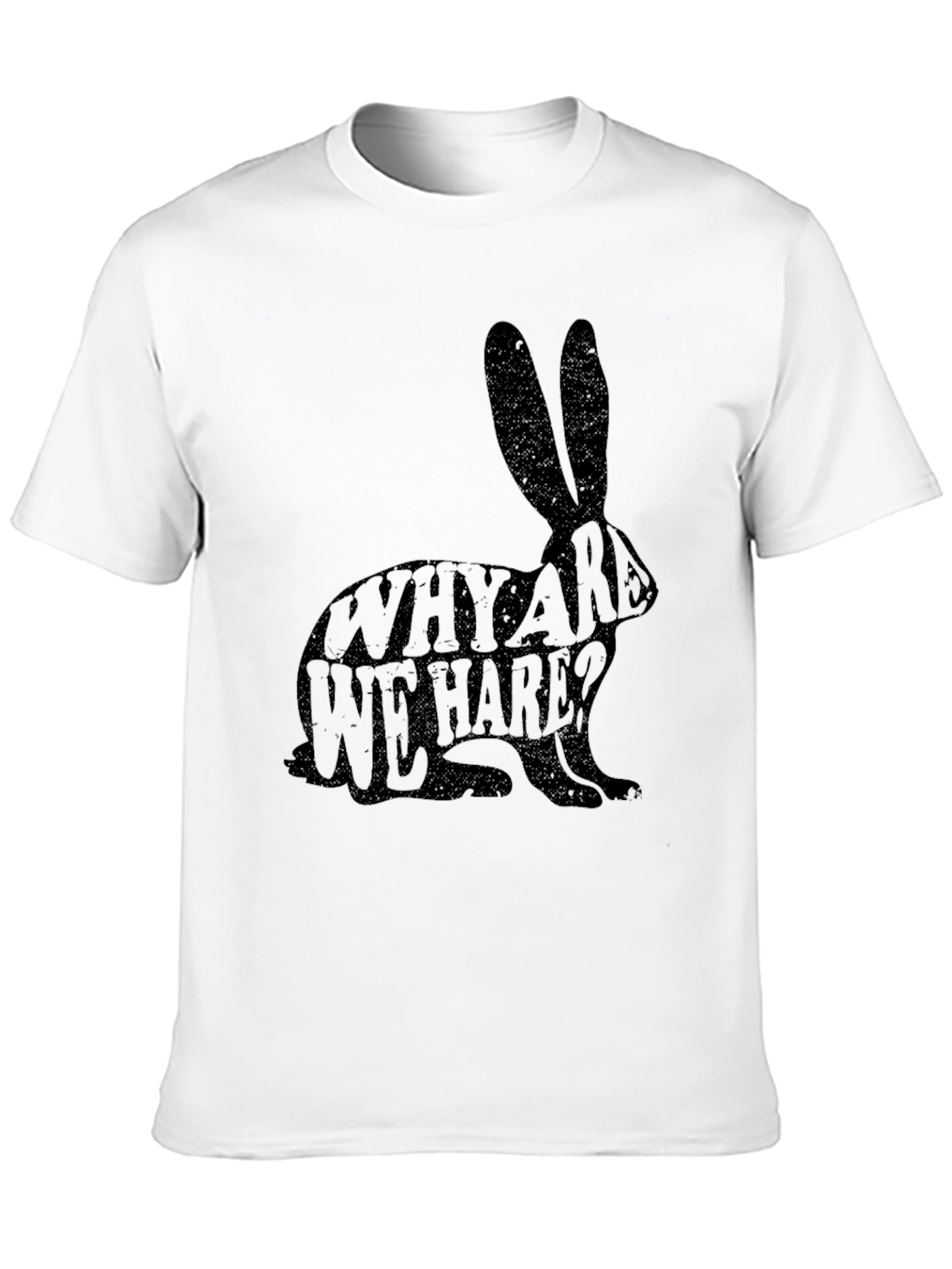 Why Are We Hare? Novelty Black T-Shirt