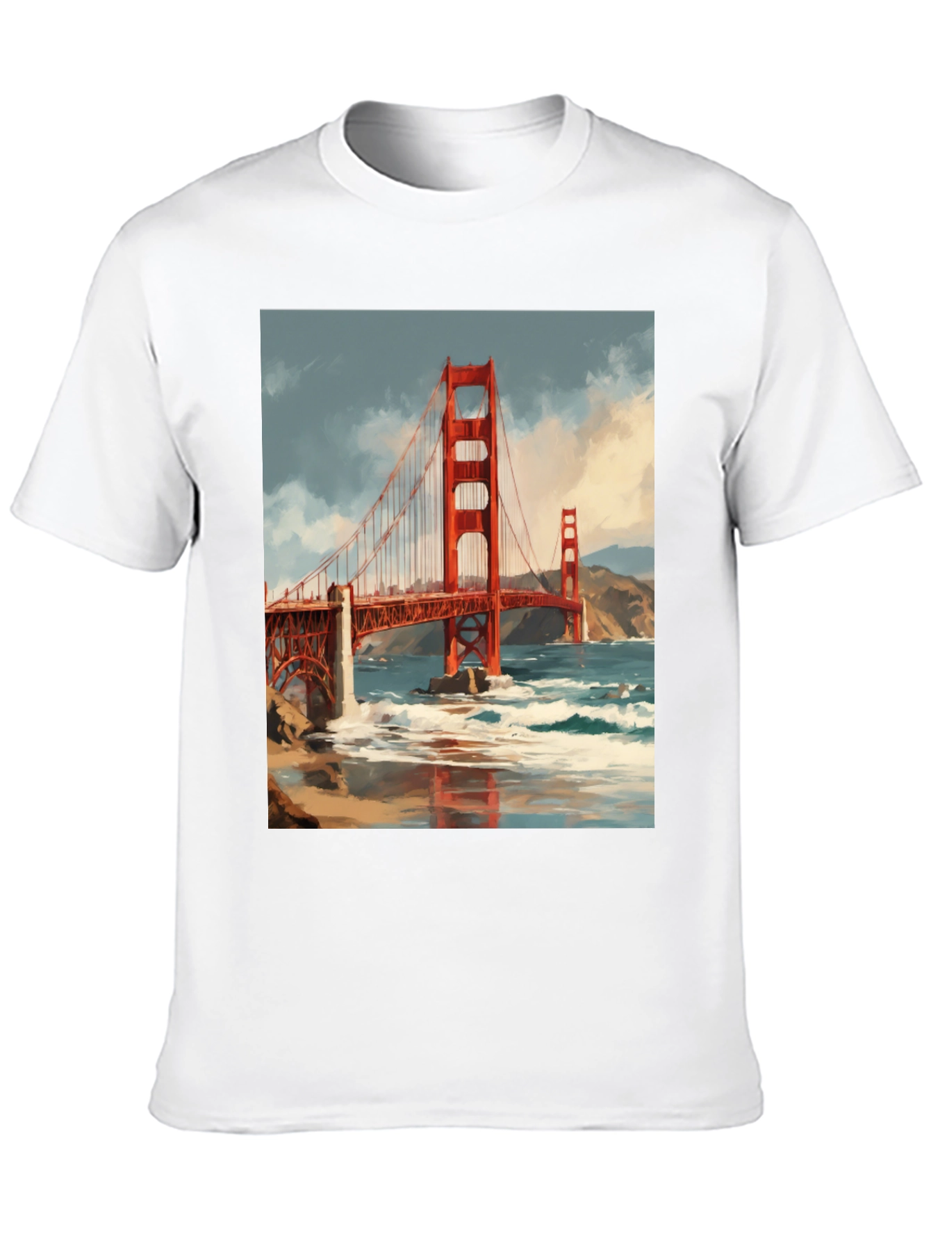 Golden Gate Bridge Graphic Tee - Black Cotton T-Shirt
