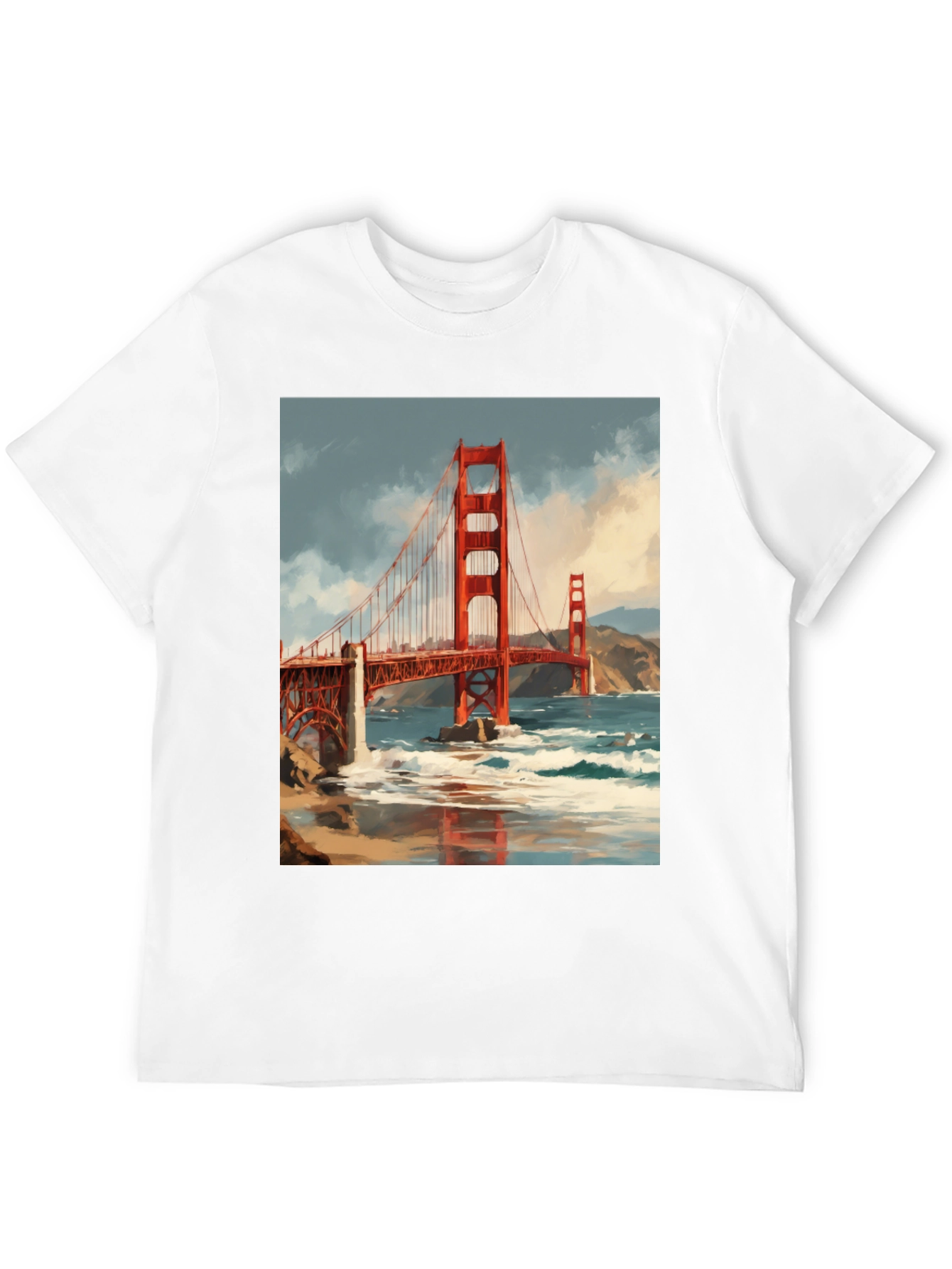 Golden Gate Bridge Graphic Tee - Black Cotton T-Shirt