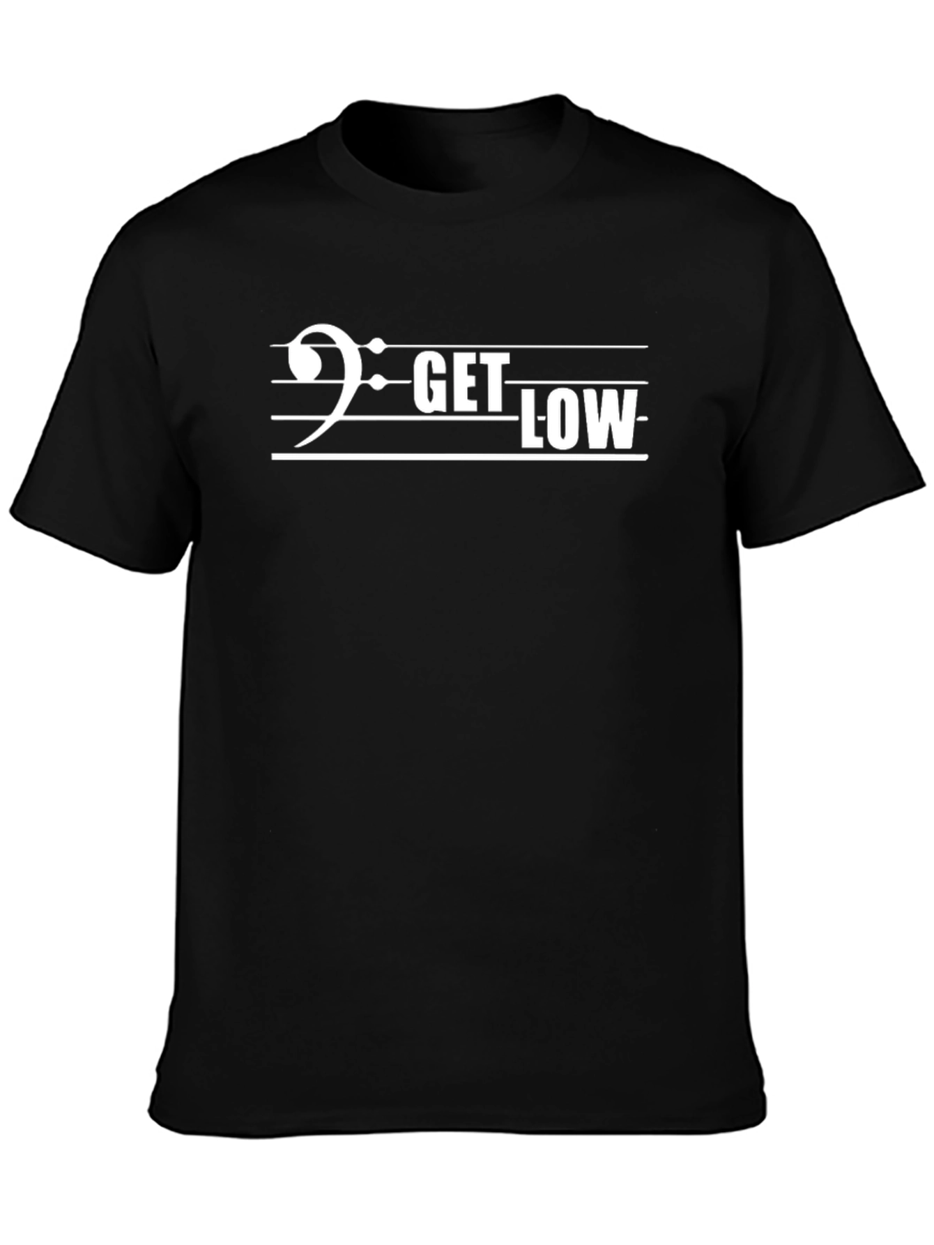 Get Low Music Tee - Stylish Bass Clef T-Shirt