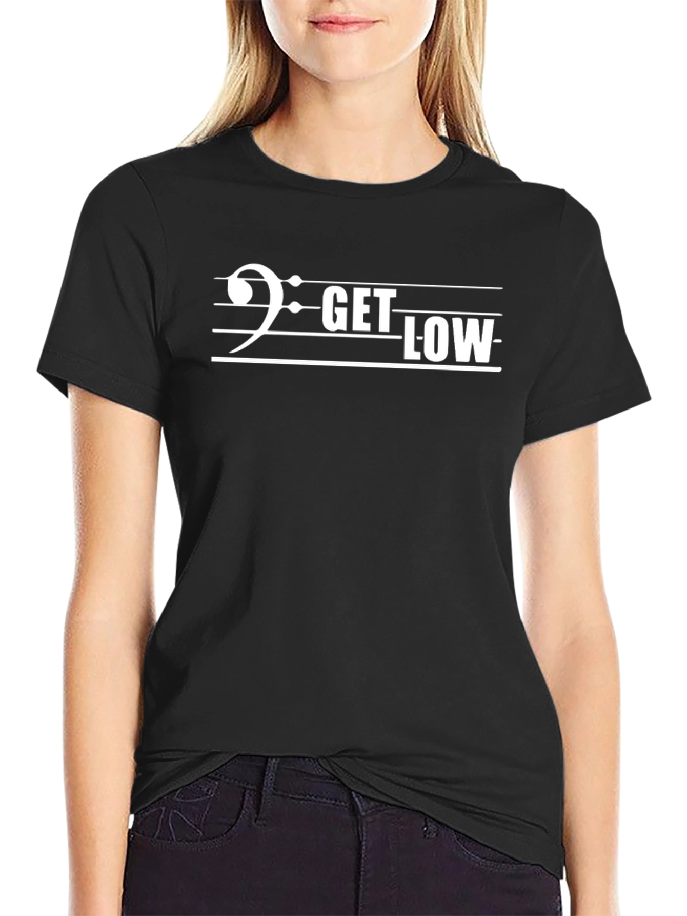 Get Low Music Tee - Stylish Bass Clef T-Shirt