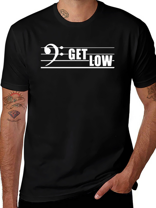 Get Low Music Tee - Stylish Bass Clef T-Shirt