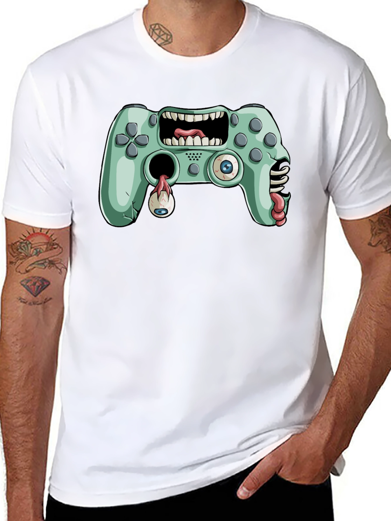 Zombie Game Controller Graphic T-Shirt