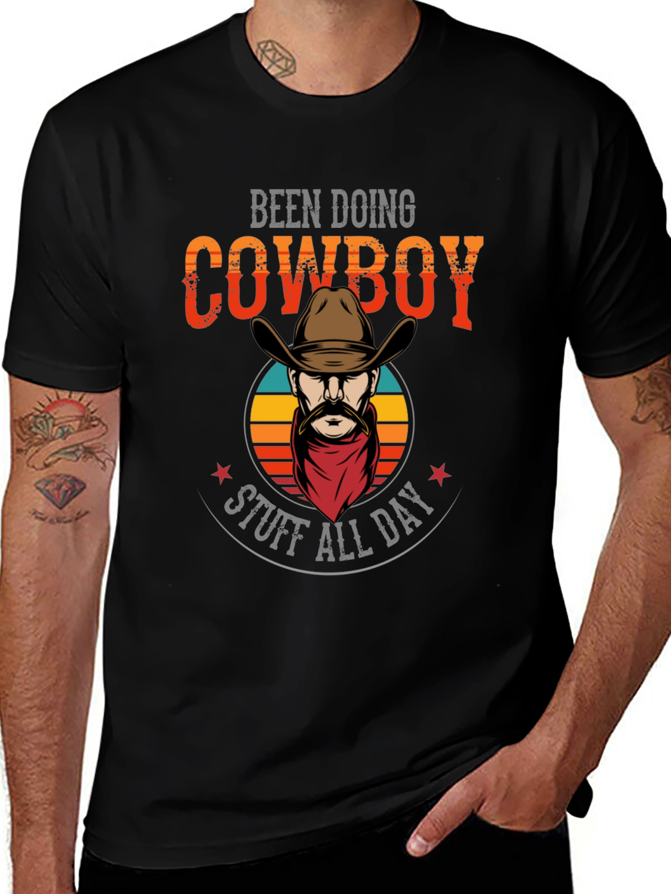 Cowboy Stuff All Day Black Graphic Tee