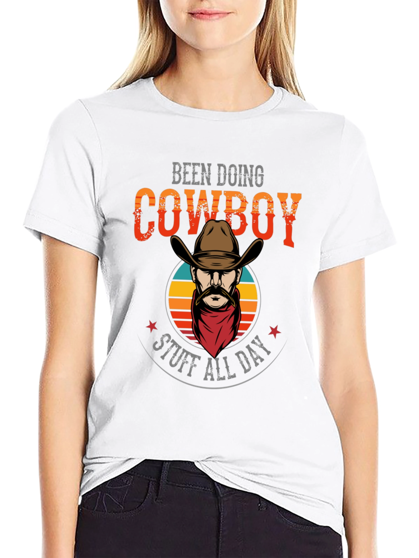 Cowboy Stuff All Day Black Graphic Tee