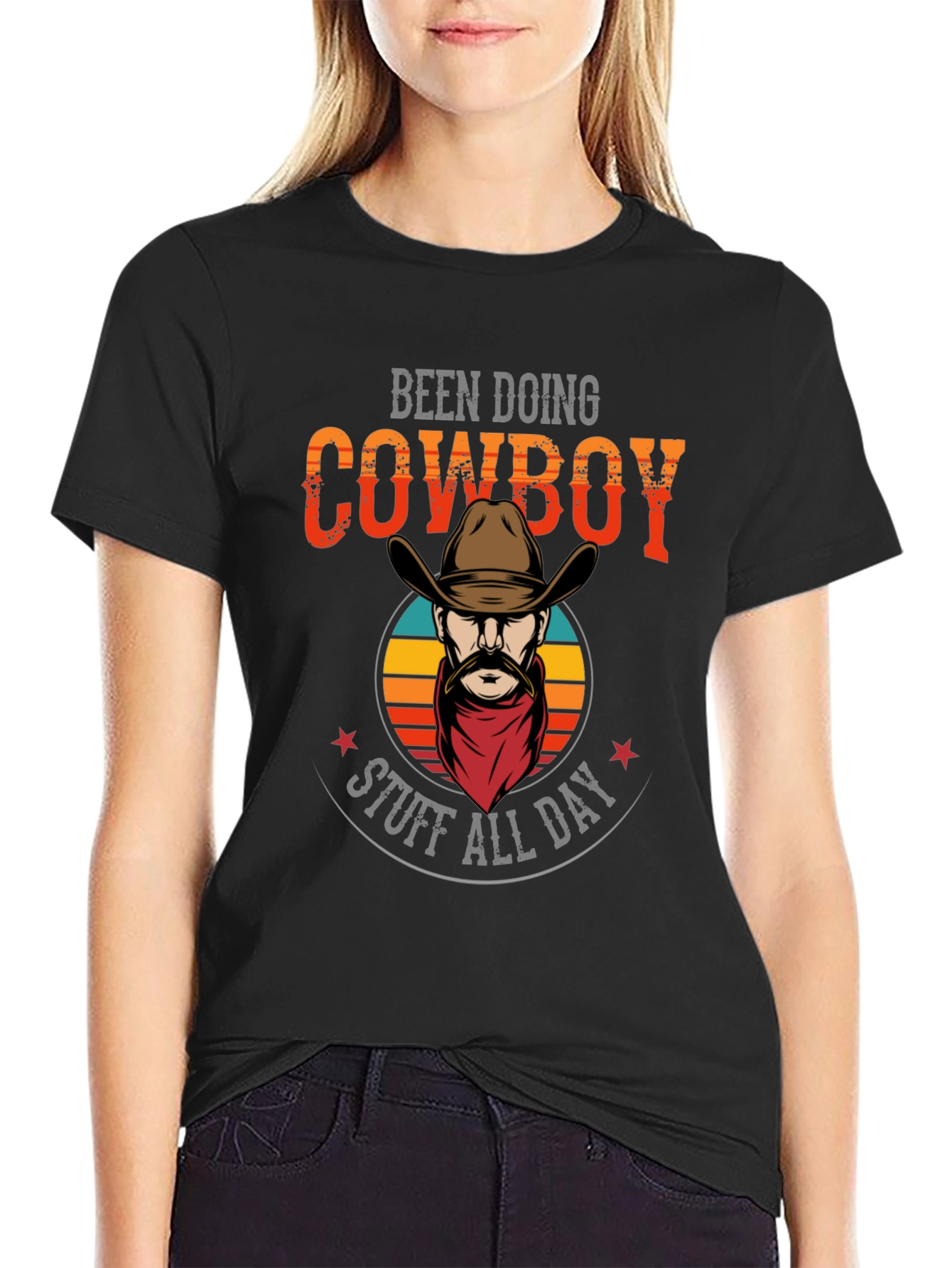 Cowboy Stuff All Day Black Graphic Tee