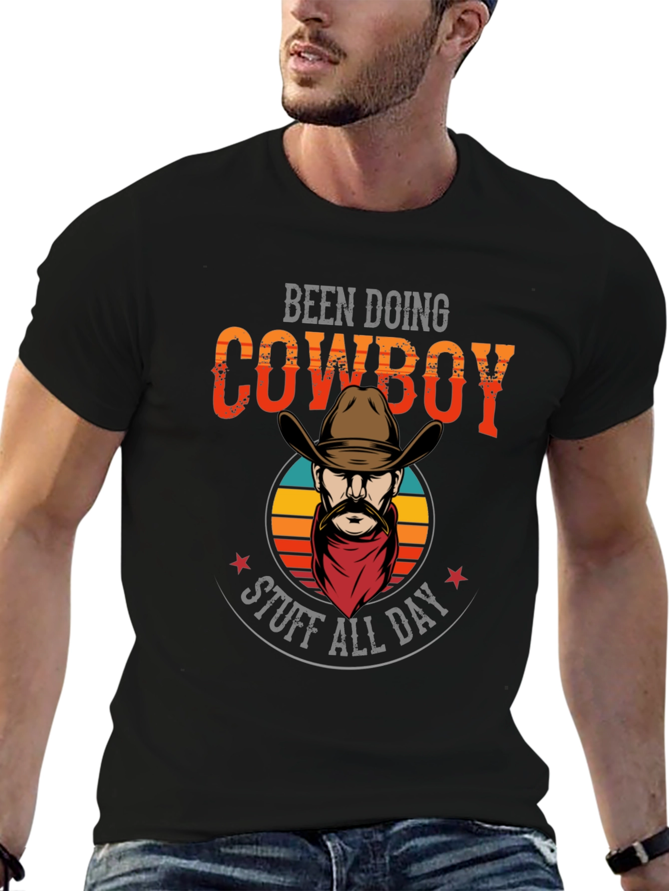 Cowboy Stuff All Day Black Graphic Tee