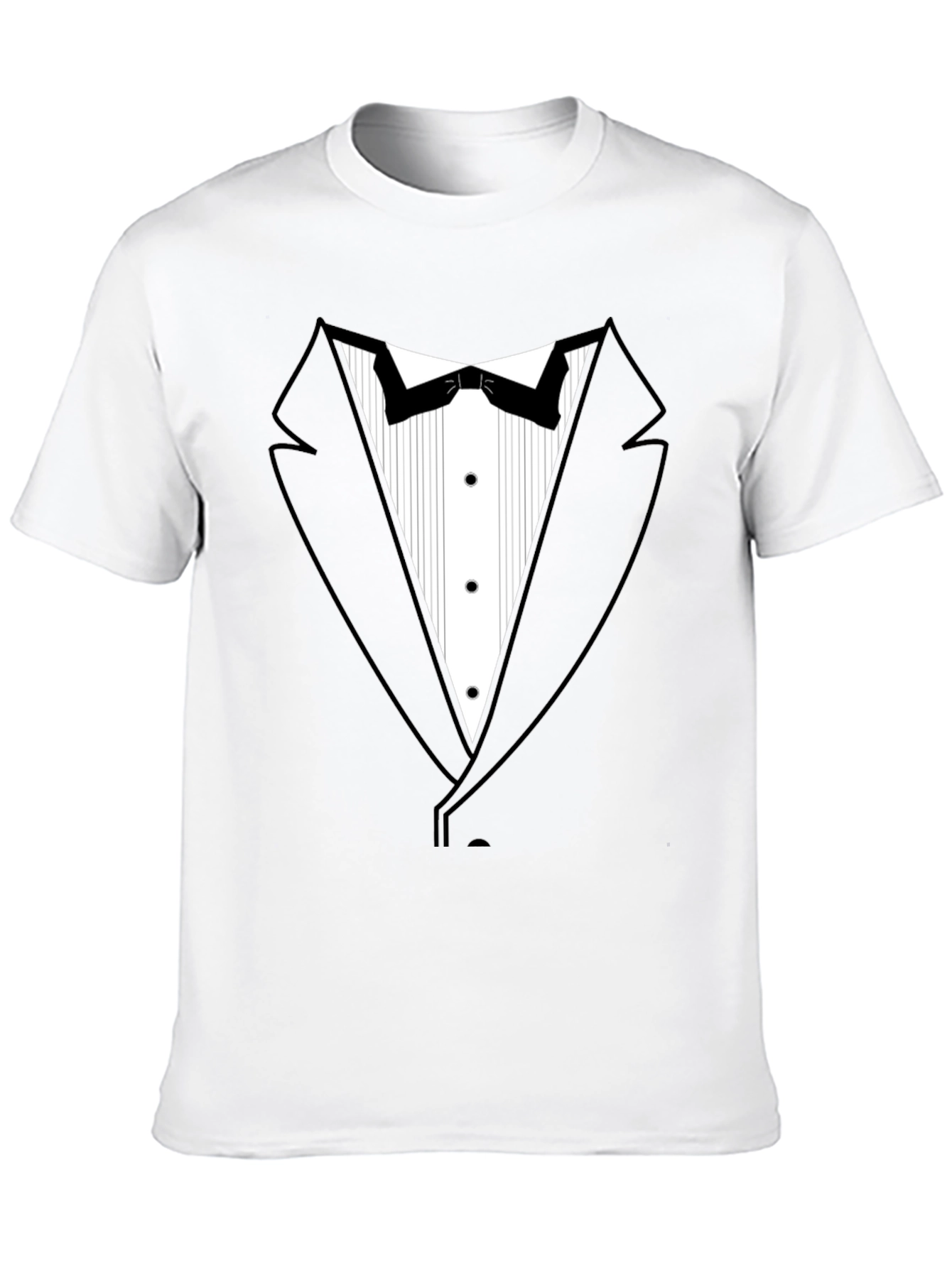 Tuxedo Print Black T-Shirt: Formal Fun!
