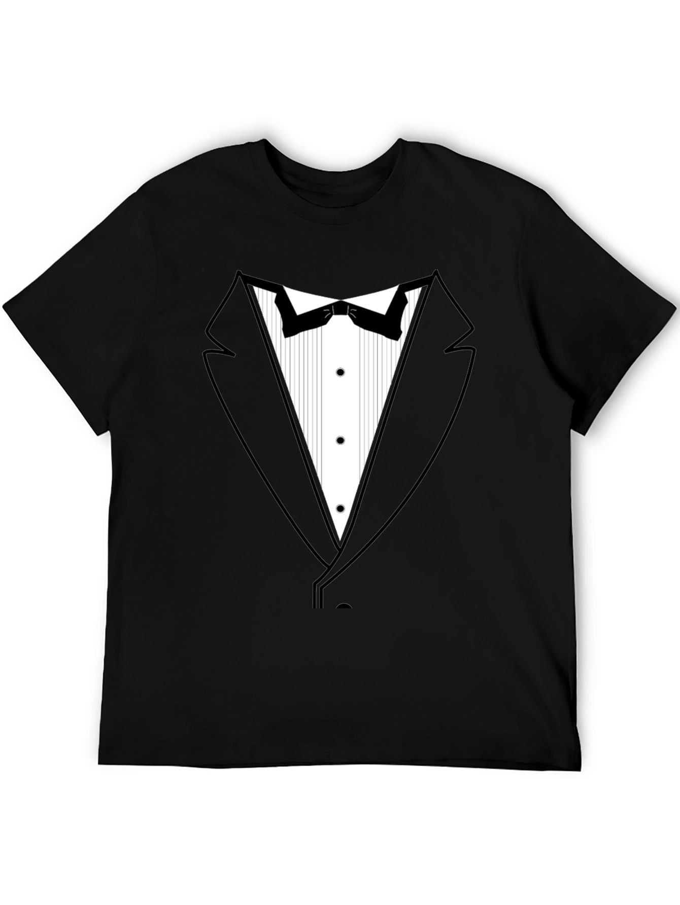 Tuxedo Print Black T-Shirt: Formal Fun!