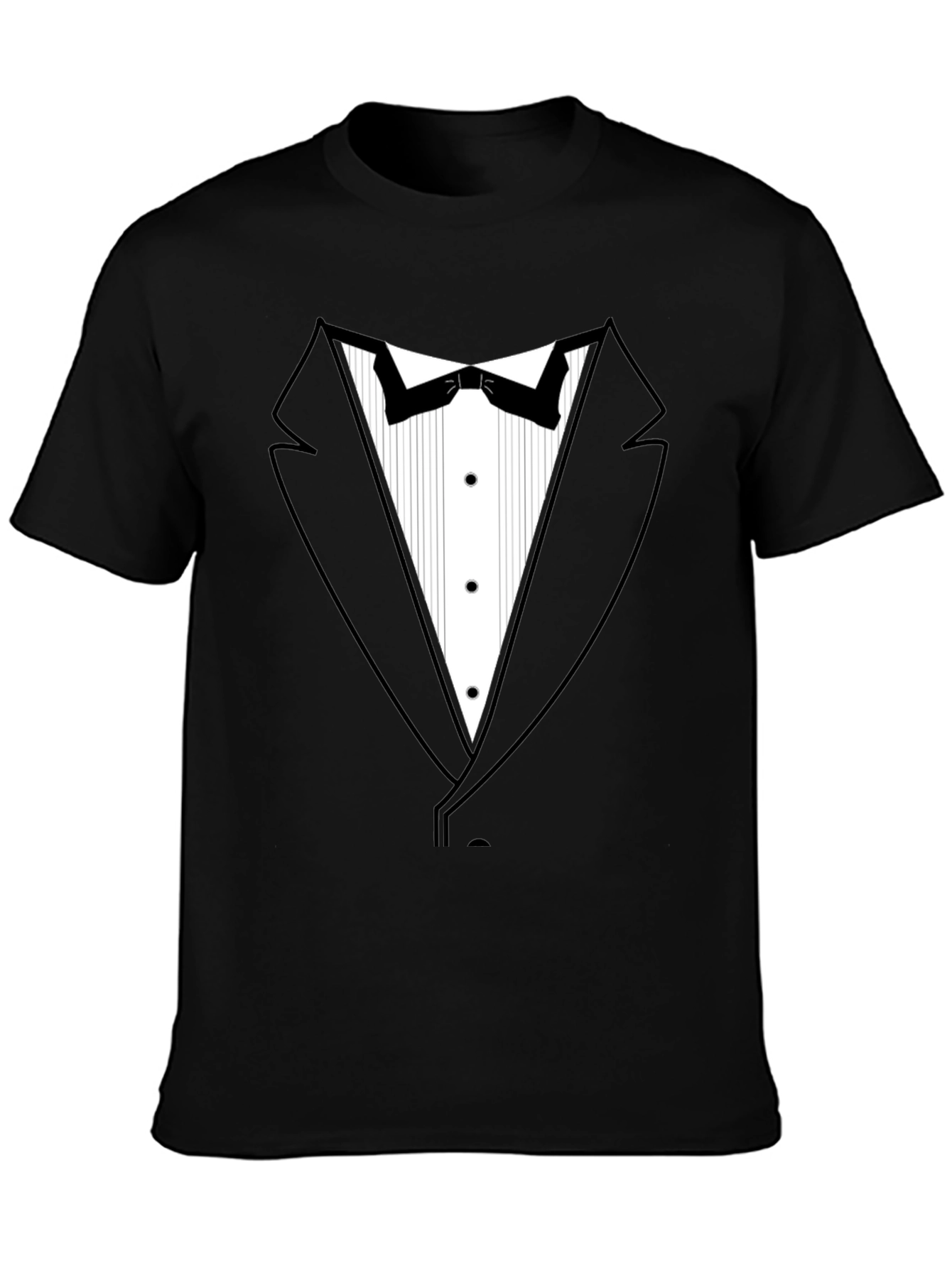 Tuxedo Print Black T-Shirt: Formal Fun!