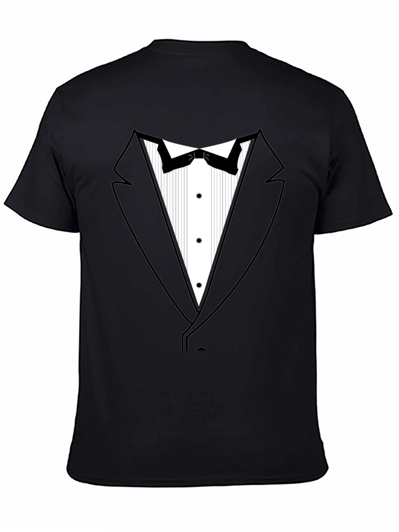 Tuxedo Print Black T-Shirt: Formal Fun!