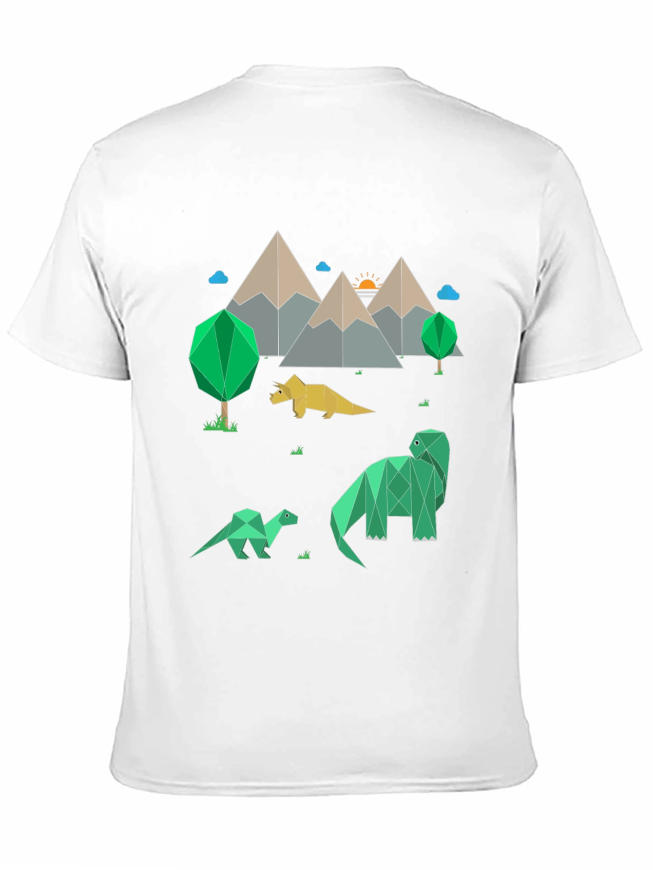 Geometric Dinosaur Landscape Graphic Tee