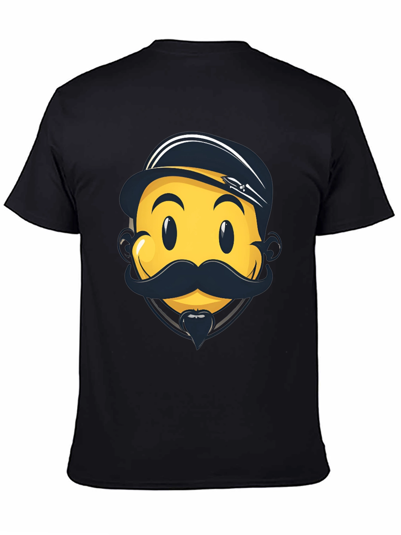 Emoji Captain Graphic Tee - Black Cotton Comfort