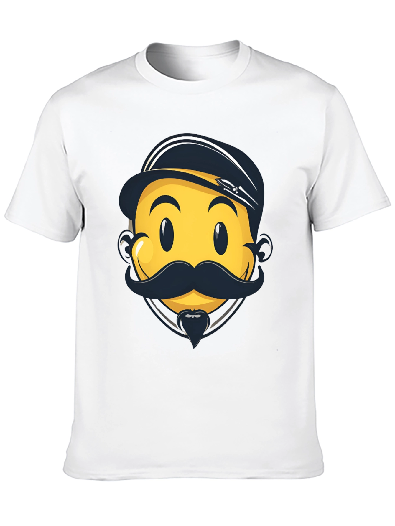 Emoji Captain Graphic Tee - Black Cotton Comfort