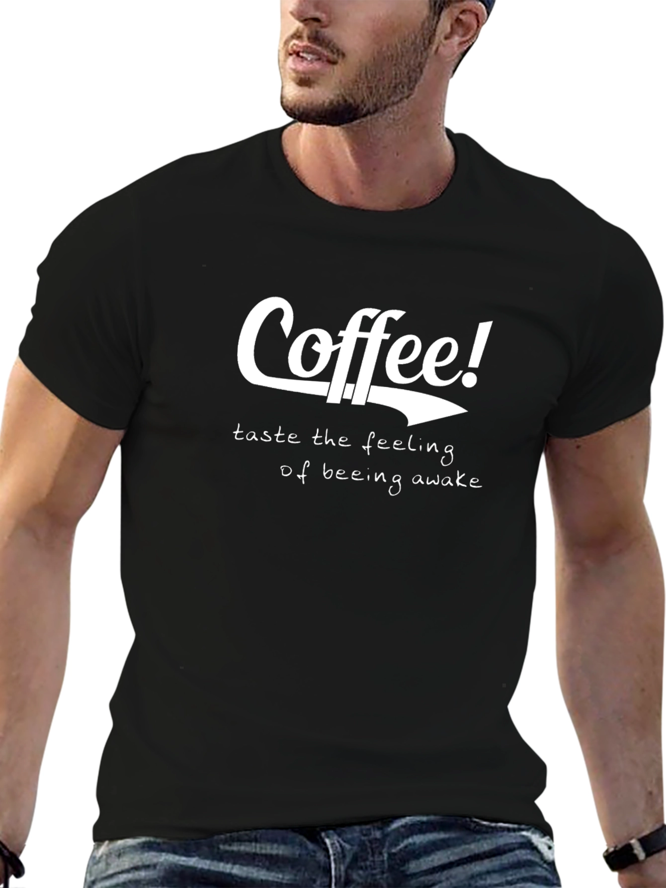 Coffee! Awake Feeling T-Shirt - Black Graphic Tee